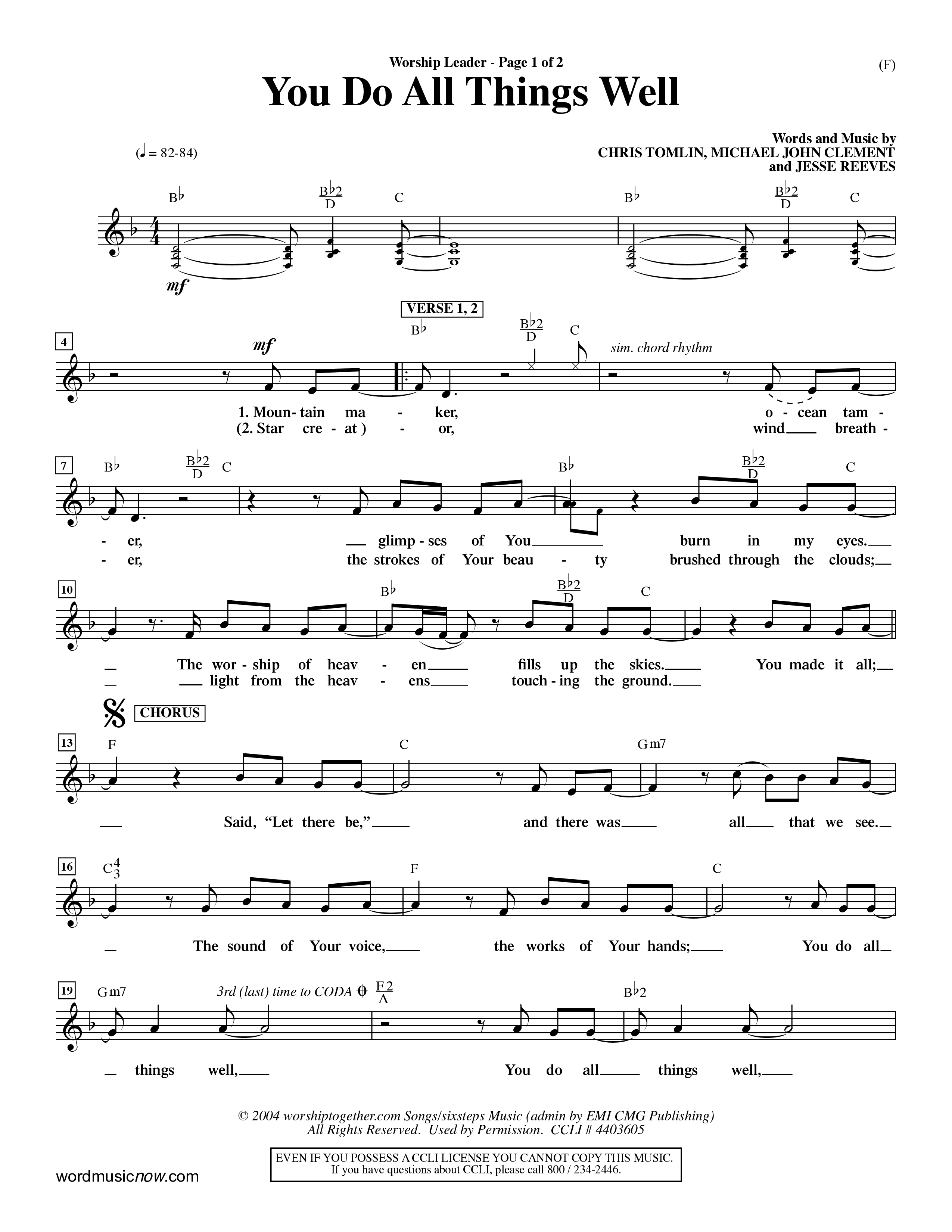 You Do All Things Well (Choral Anthem SATB) Rhythm Pack (Word Music Choral / Orch. Dave Williamson)