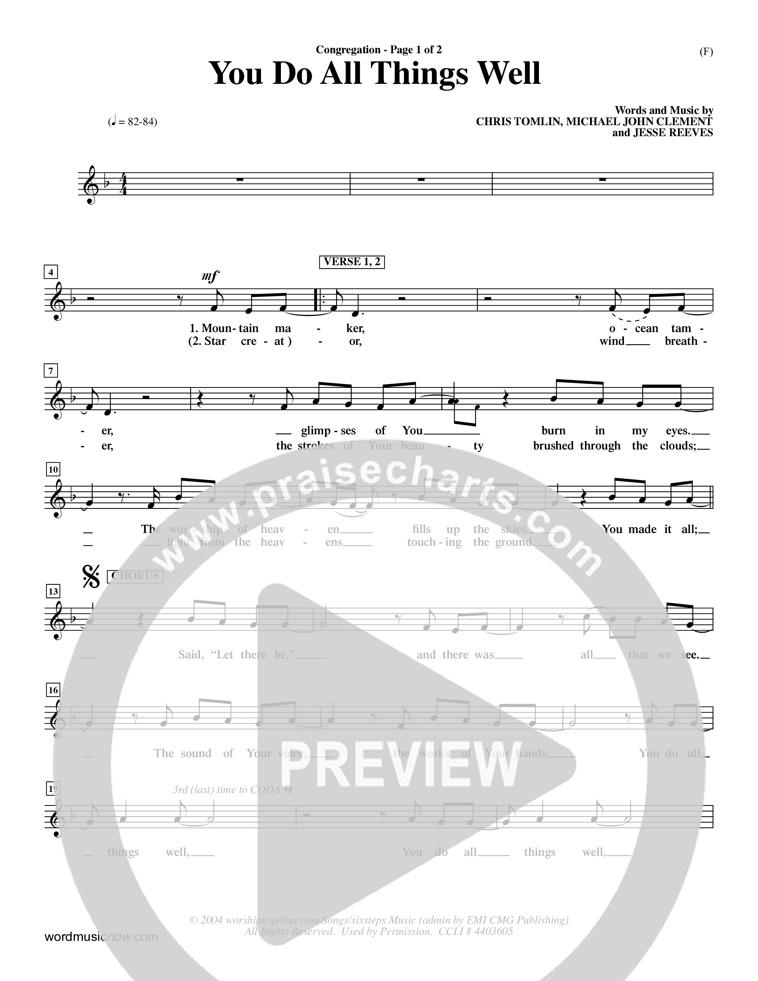 You Do All Things Well (Choral Anthem SATB) Rhythm Pack (Word Music Choral / Orch. Dave Williamson)