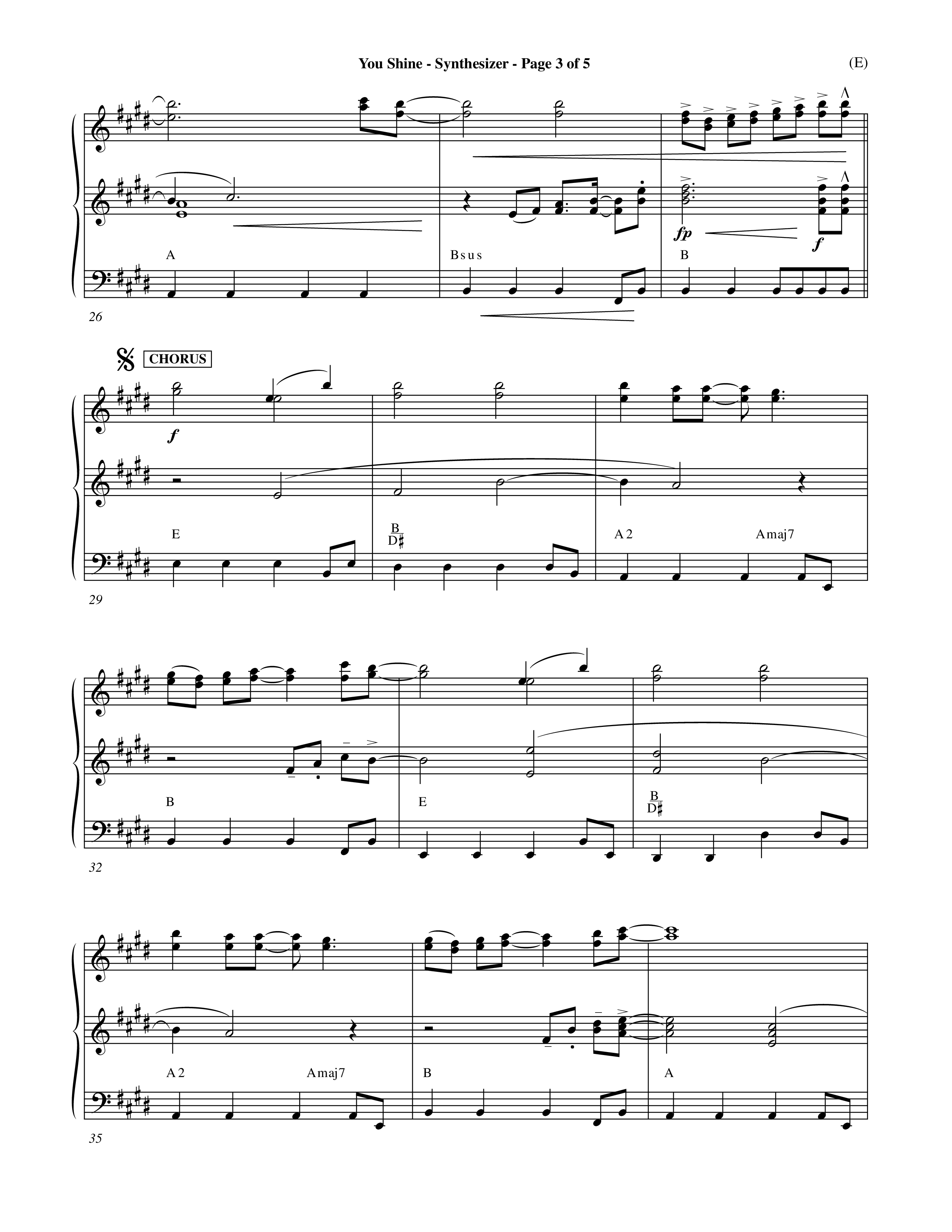 You Shine (Choral Anthem SATB) Synth (Word Music Choral / Orch. Michael Lawrence)