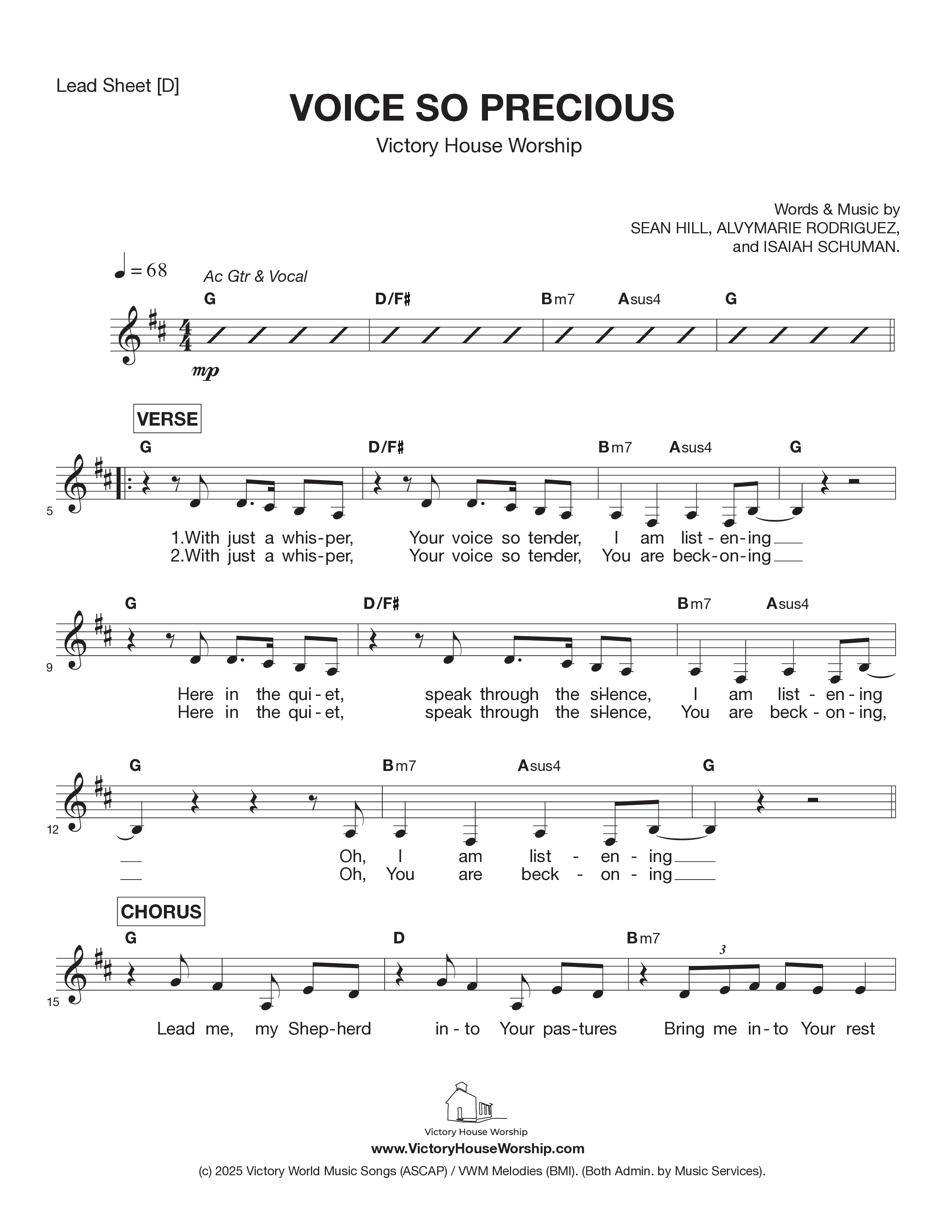 Voice So Precious Lead Sheet Melody (Victory House Worship)