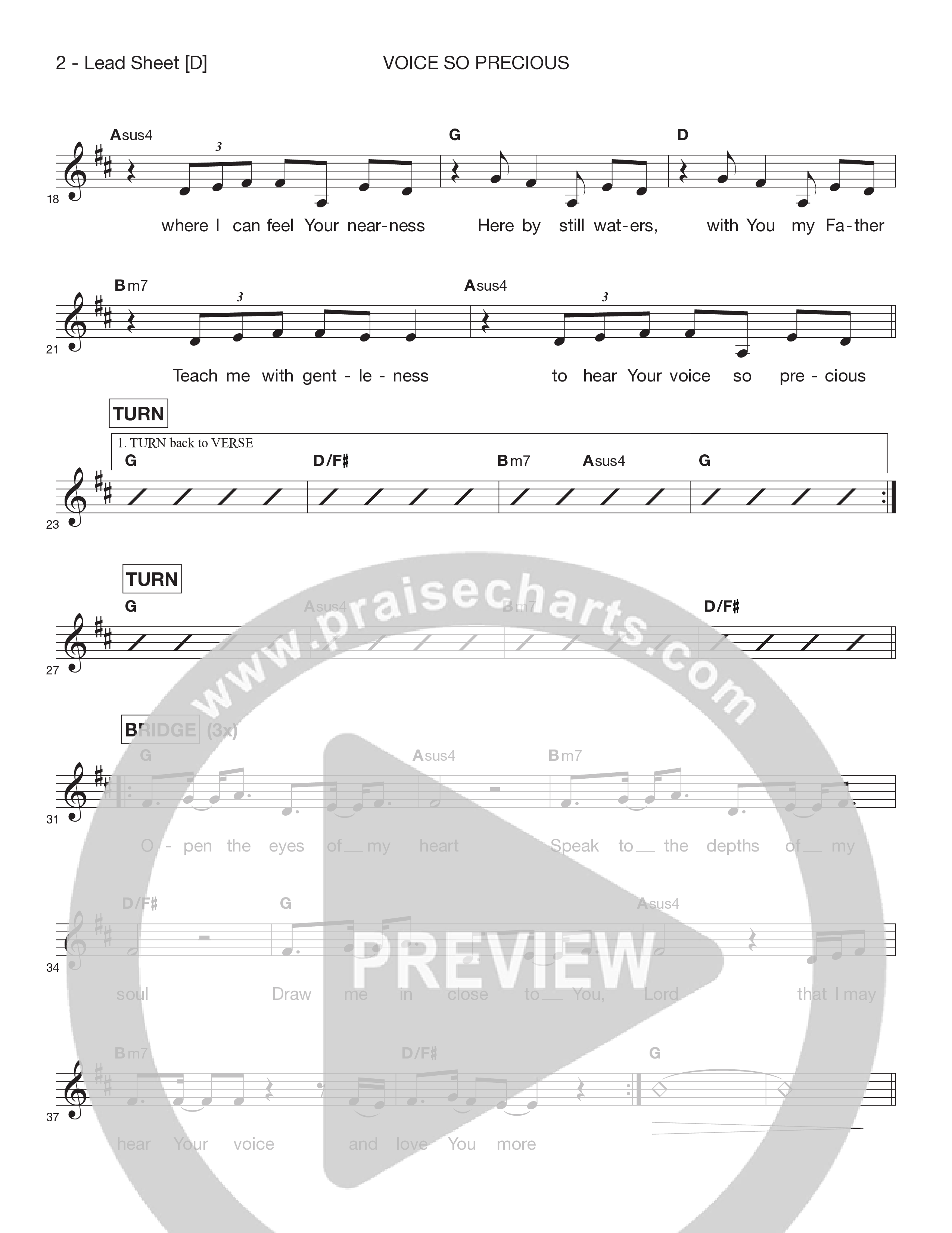 Voice So Precious Lead Sheet Melody (Victory House Worship)