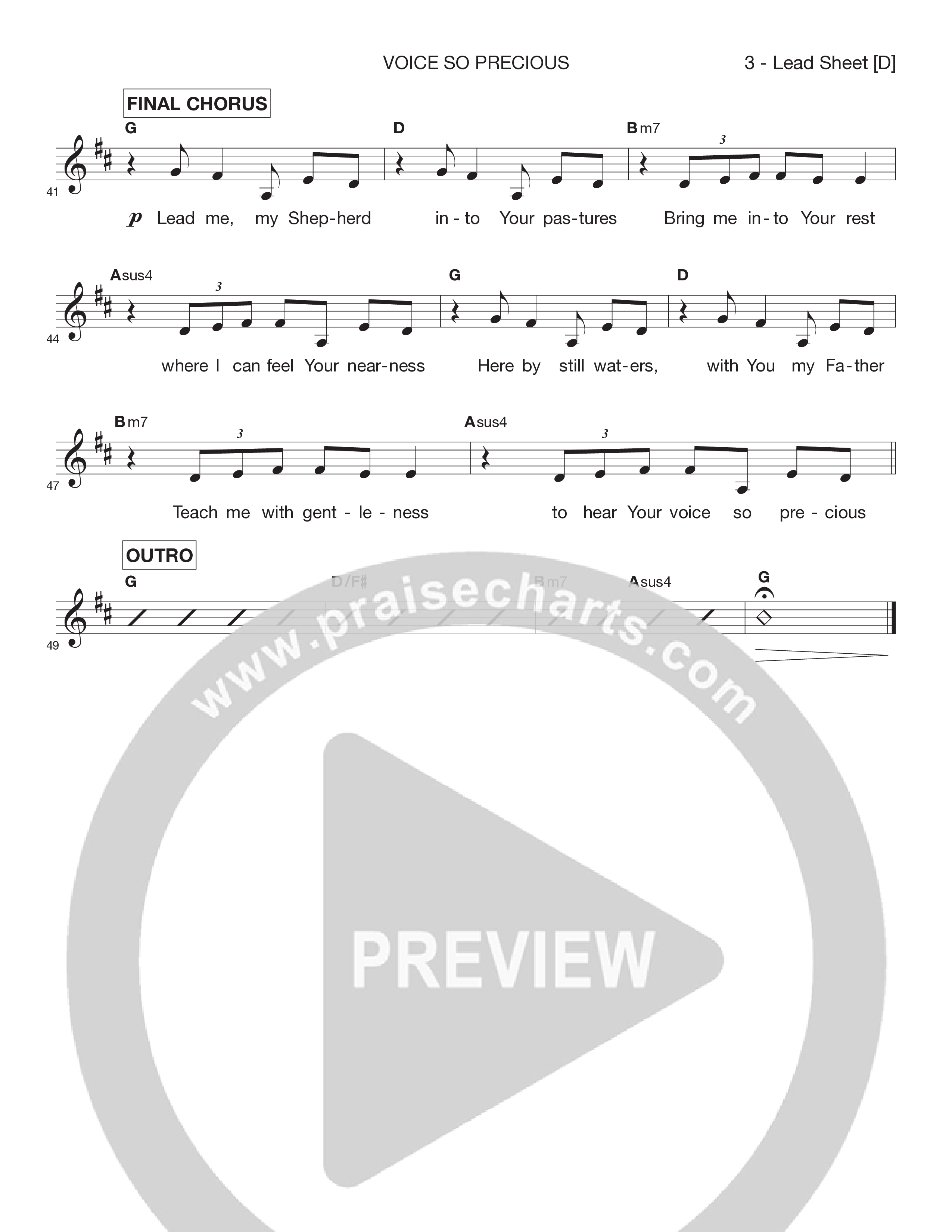 Voice So Precious Lead Sheet Melody (Victory House Worship)