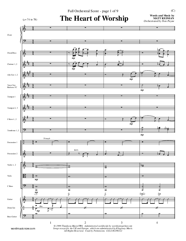 The Heart Of Worship Conductor's Score (Matt Redman)