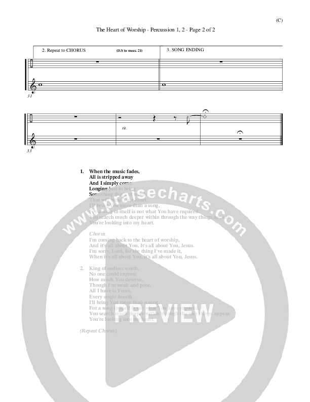 The Heart Of Worship Percussion 1/2 (Matt Redman)