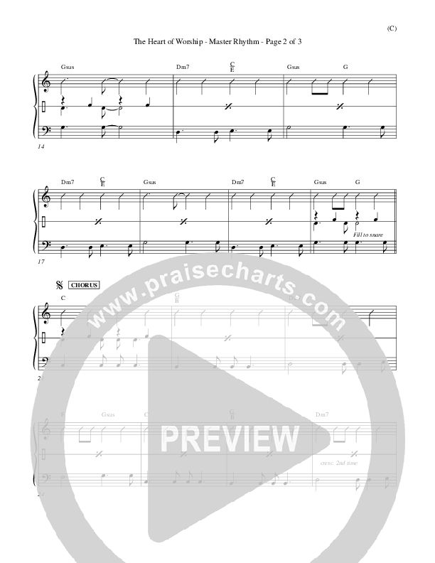The Heart Of Worship Rhythm Chart (Matt Redman)