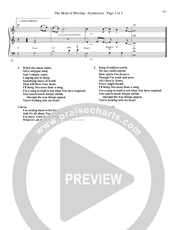 The Heart Of Worship Synth (Matt Redman)