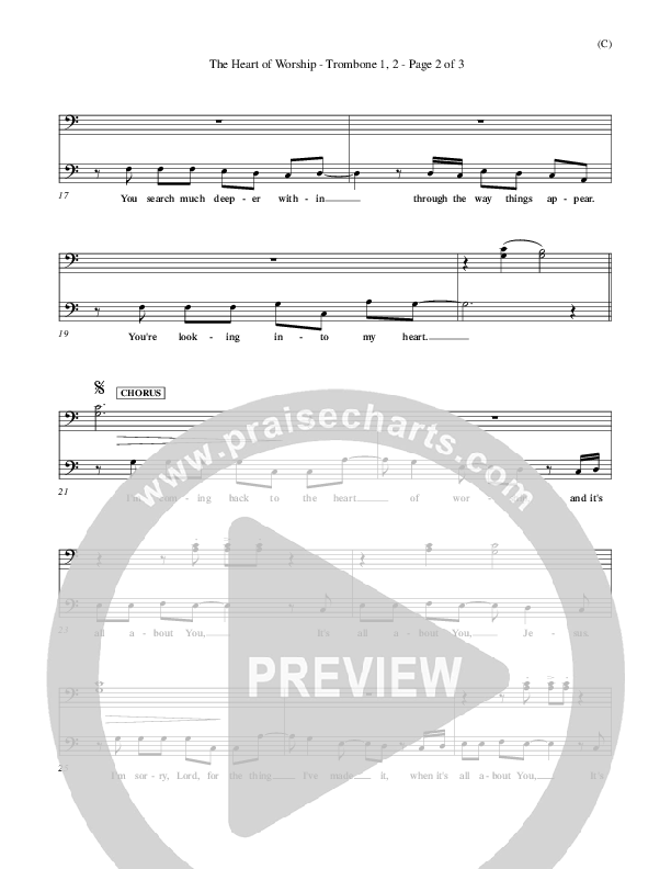 The Heart Of Worship Trombone 1/2 (Matt Redman)