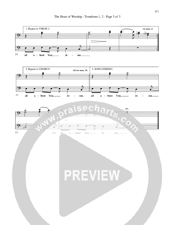 The Heart Of Worship Trombone 1/2 (Matt Redman)