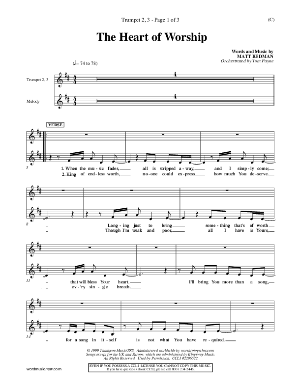 The Heart Of Worship Trumpet 2/3 (Matt Redman)