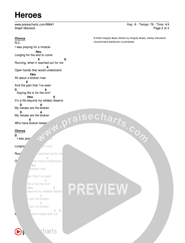 Heroes Chord Chart (Steph Macleod)