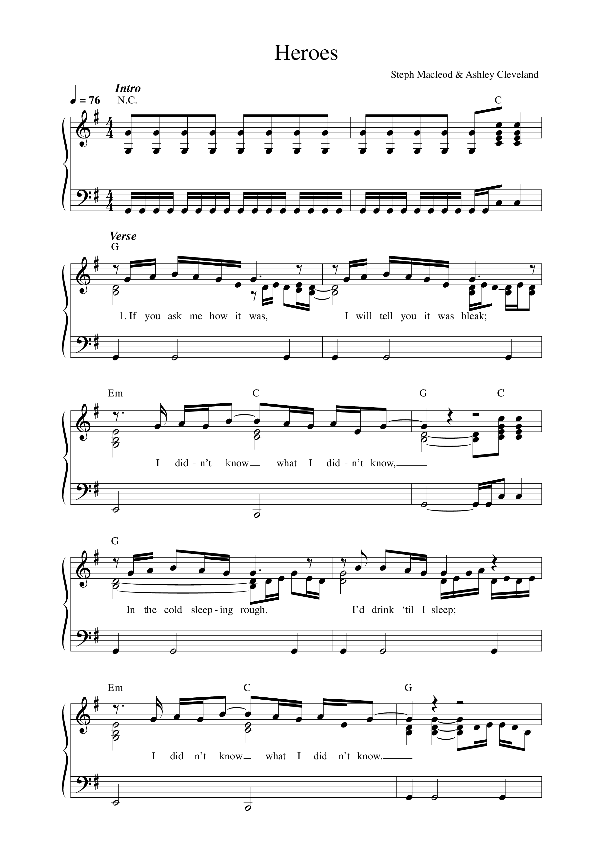 Heroes Lead Sheet Melody (Steph Macleod)