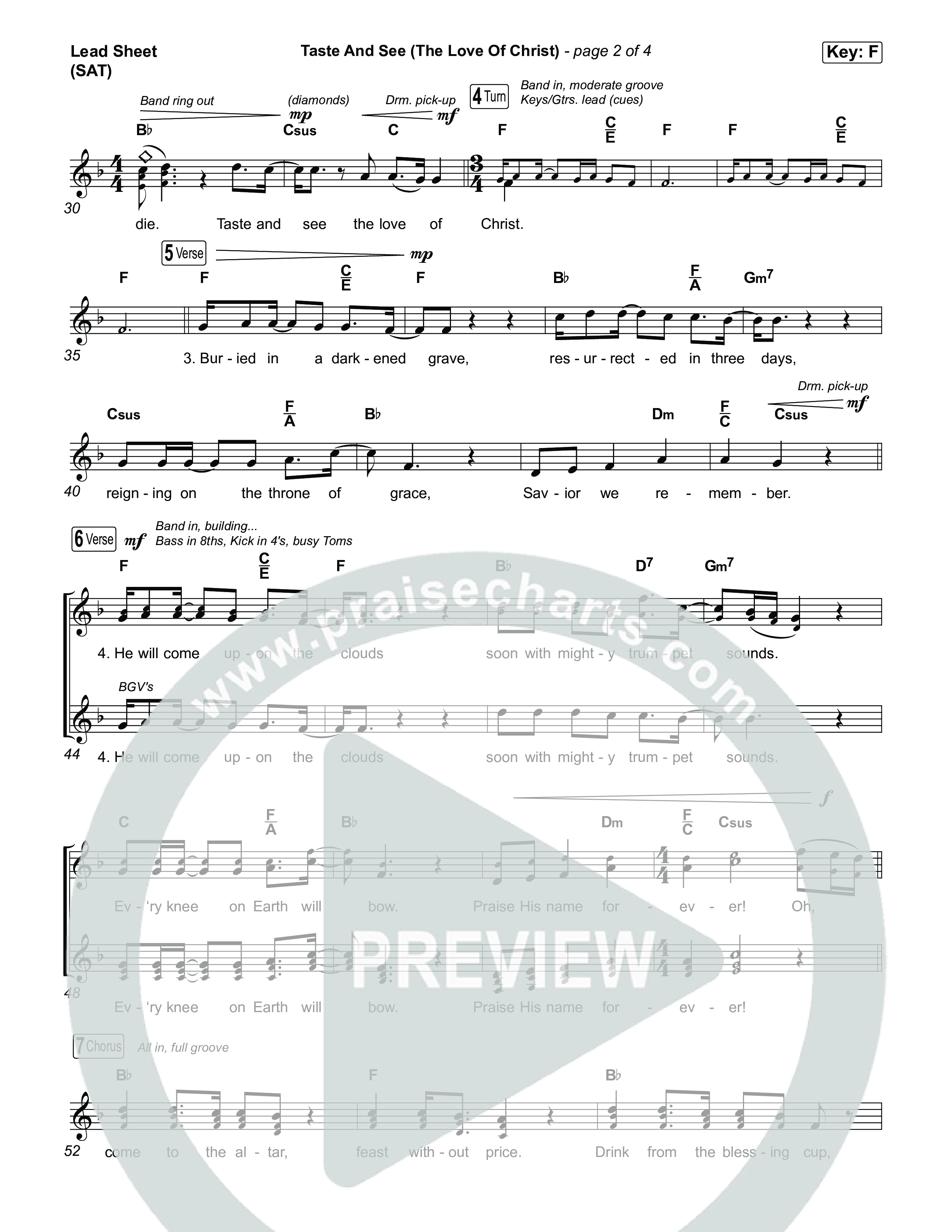 Taste And See (The Love Of Christ) Lead Sheet (SAT) (Bryan Fowler / Matt Maher)