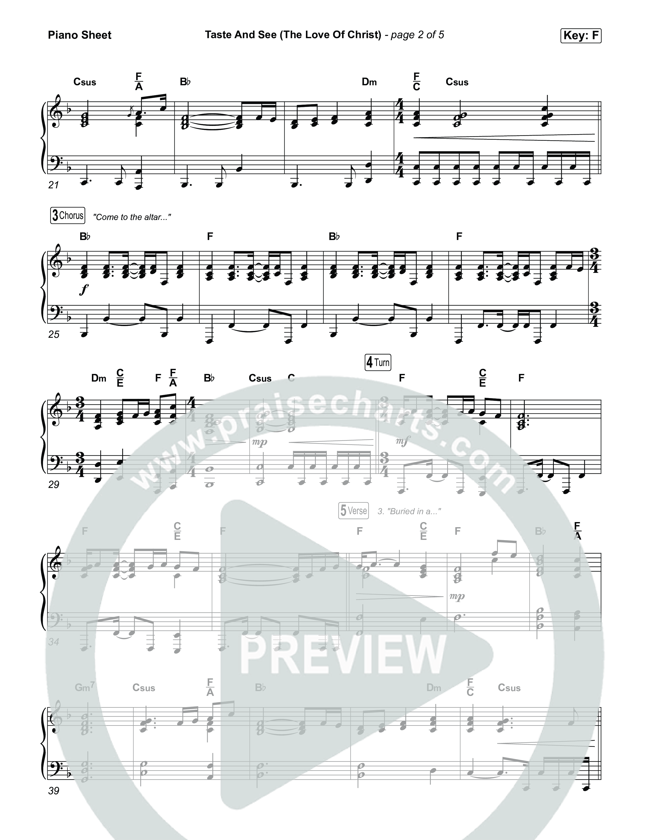 Taste And See (The Love Of Christ) Piano Sheet (Bryan Fowler / Matt Maher)