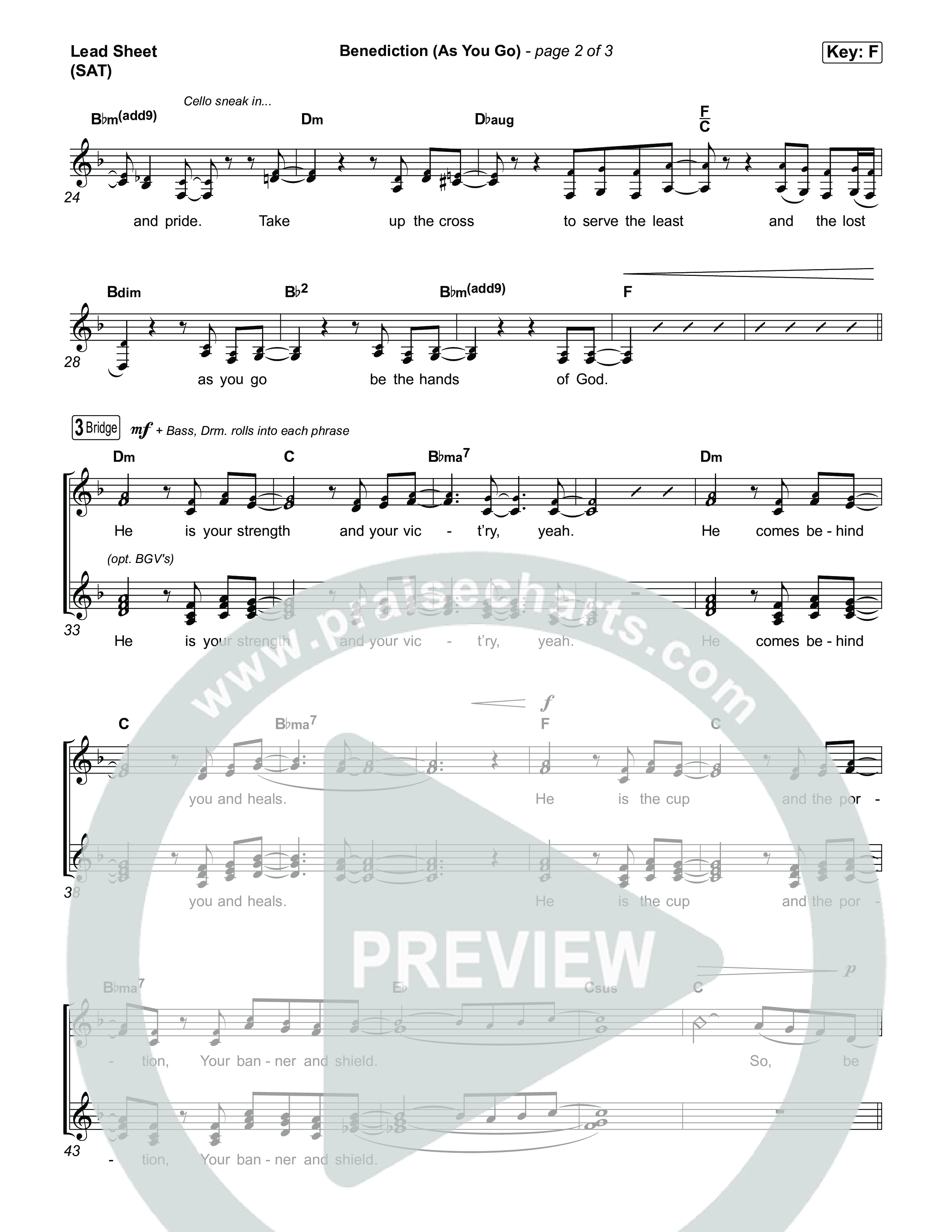 Benediction (As You Go) Lead Sheet (SAT) (Charity Gayle / Kaden Slay)