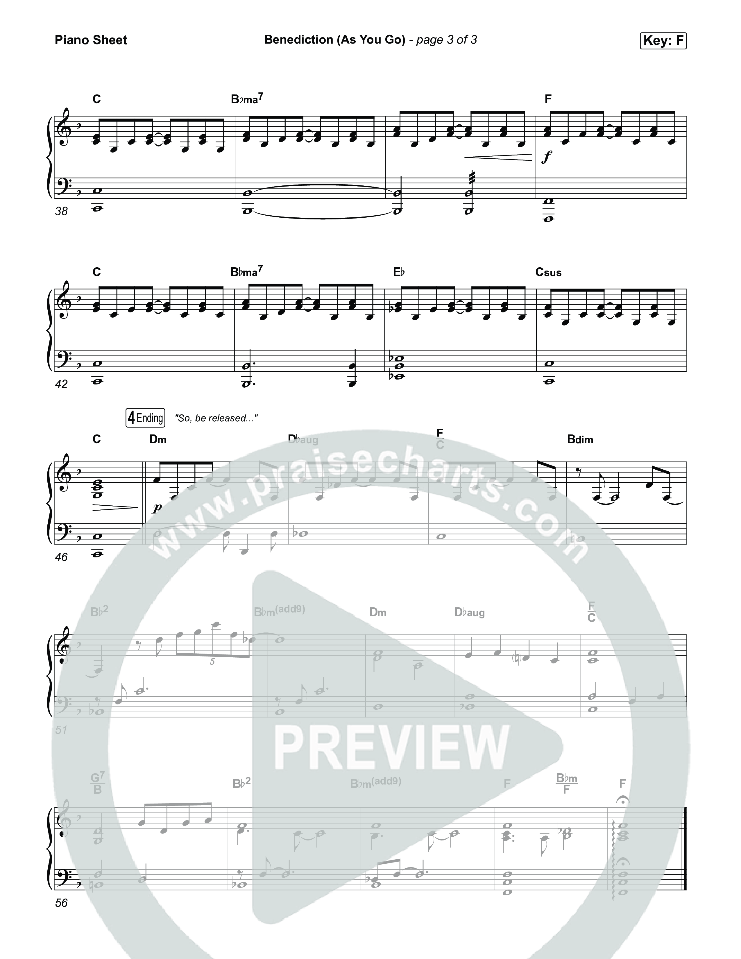 Benediction (As You Go) Piano Sheet (Charity Gayle / Kaden Slay)