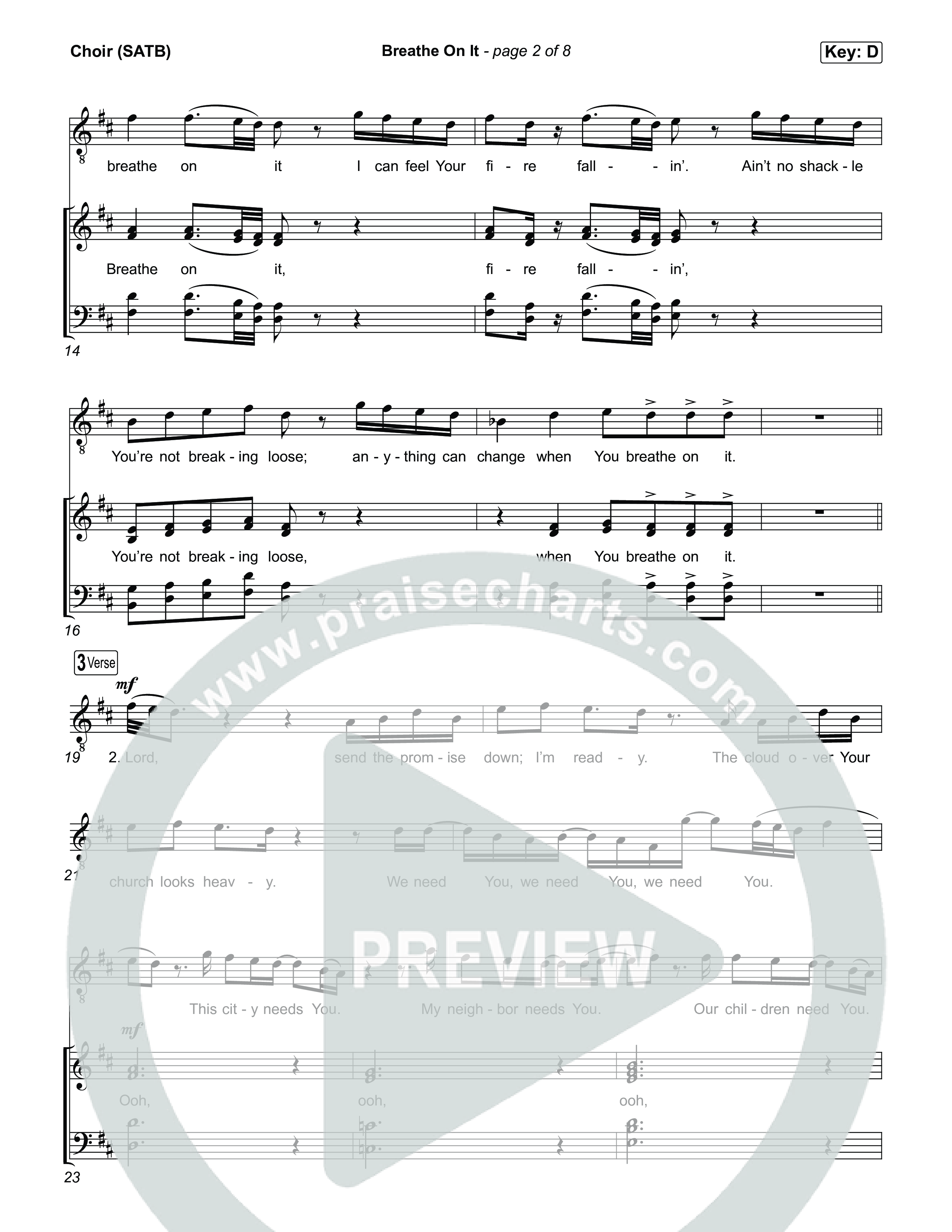 Breathe On It Choir Sheet (SATB) (Tauren Wells)