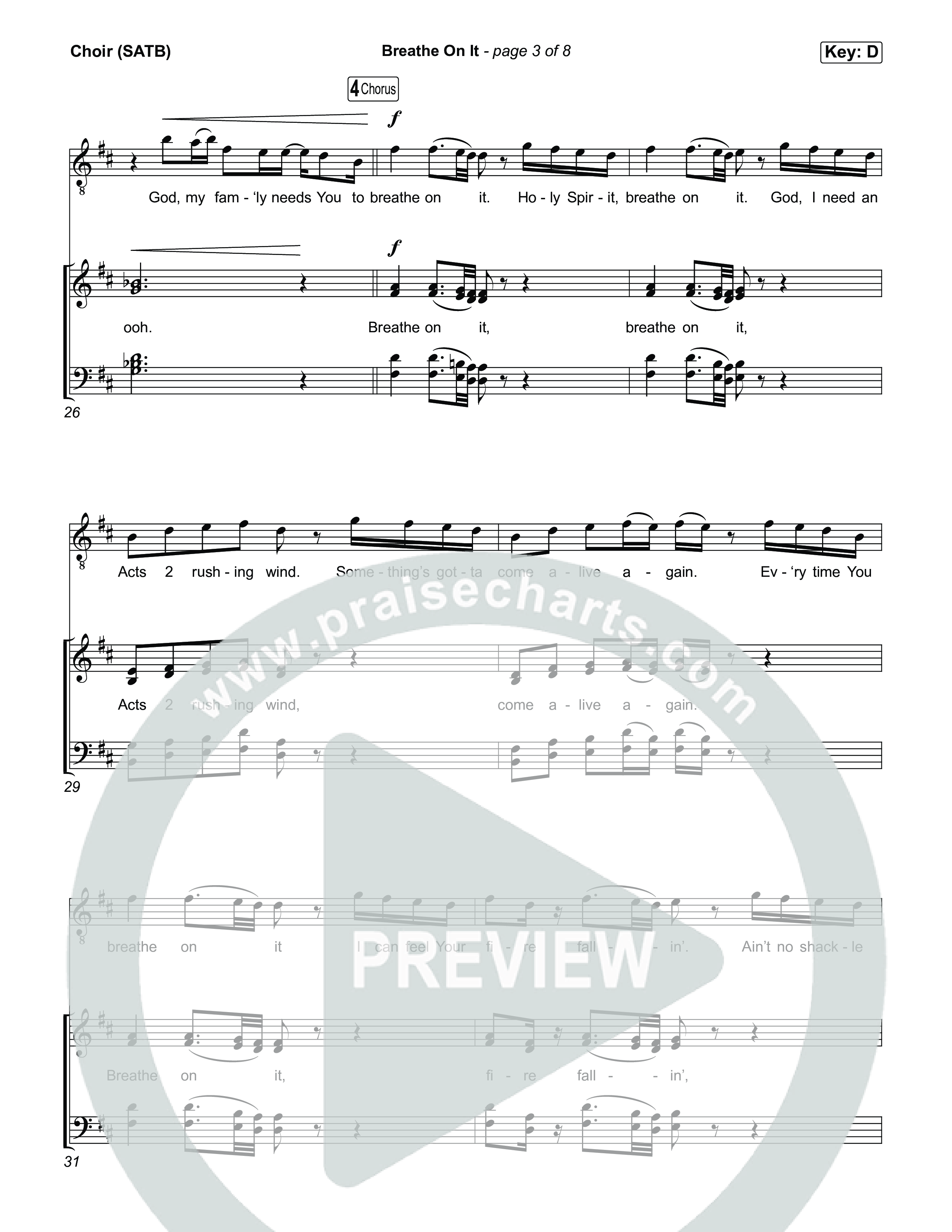 Breathe On It Choir Sheet (SATB) (Tauren Wells)