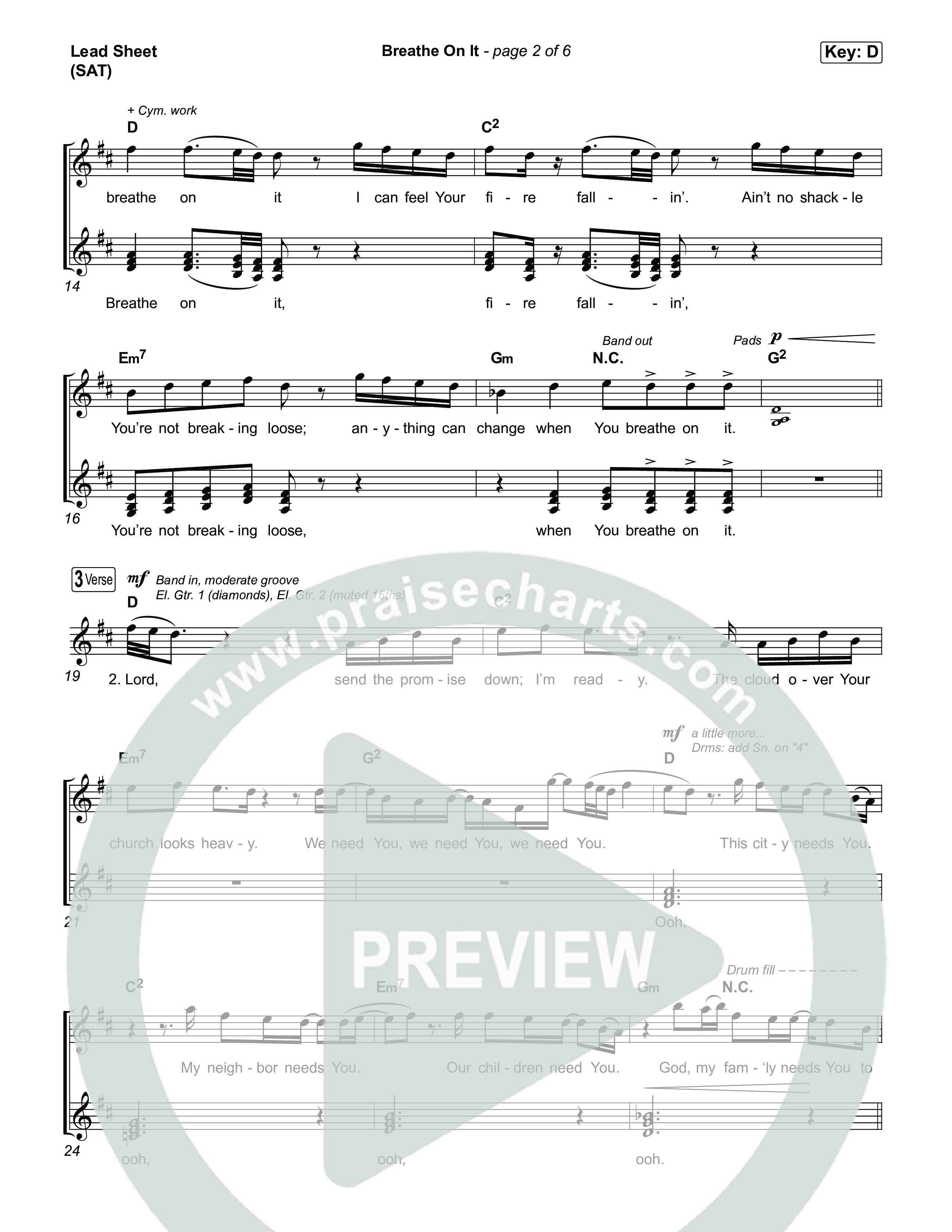 Breathe On It Lead Sheet (SAT) (Tauren Wells)