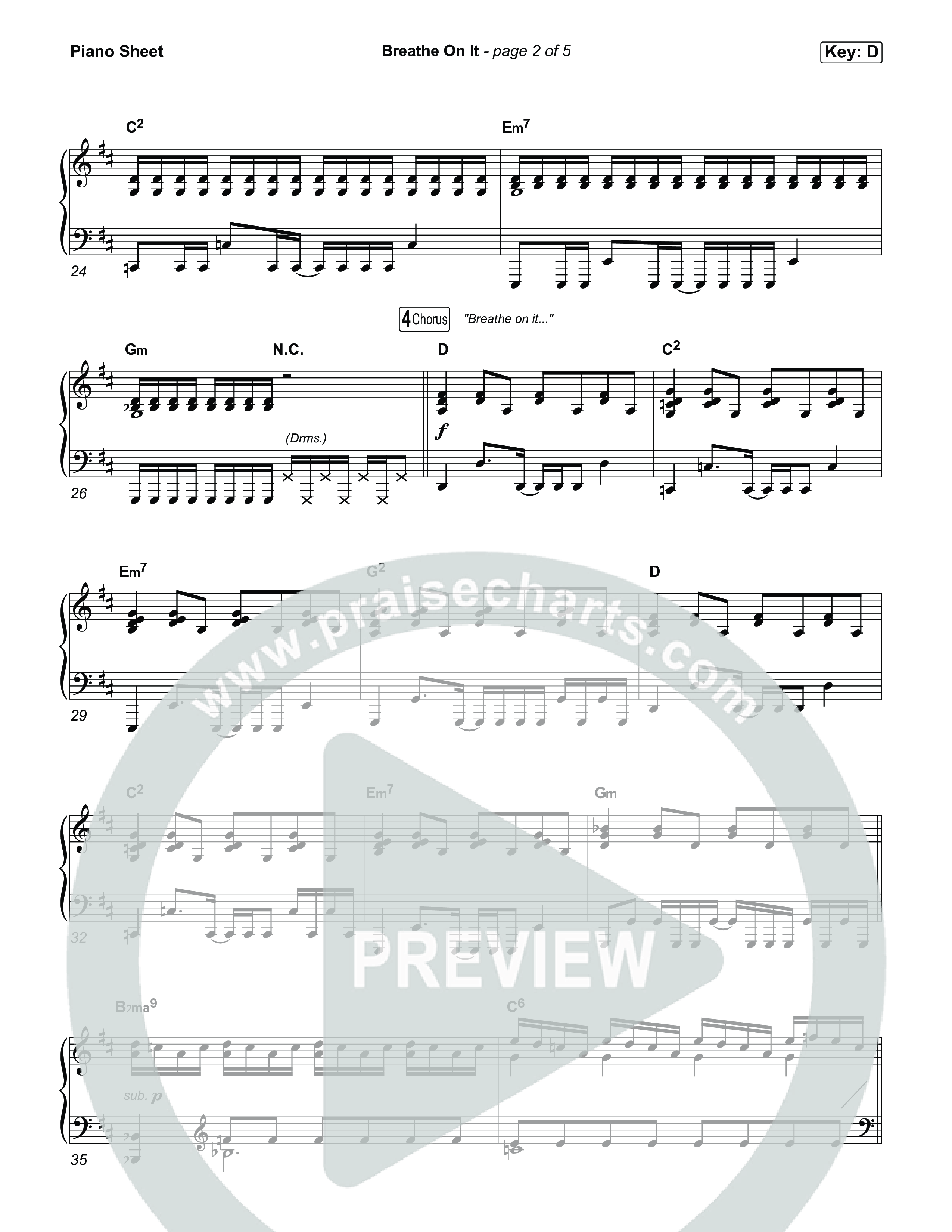 Breathe On It Piano Sheet (Tauren Wells)