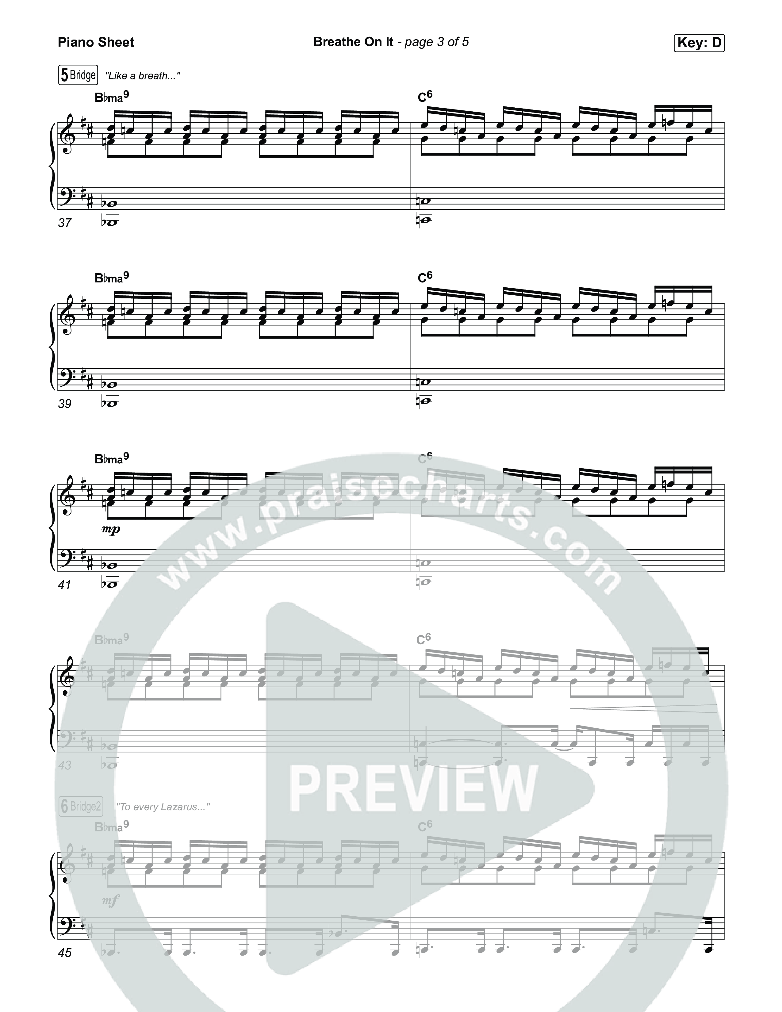 Breathe On It Piano Sheet (Tauren Wells)