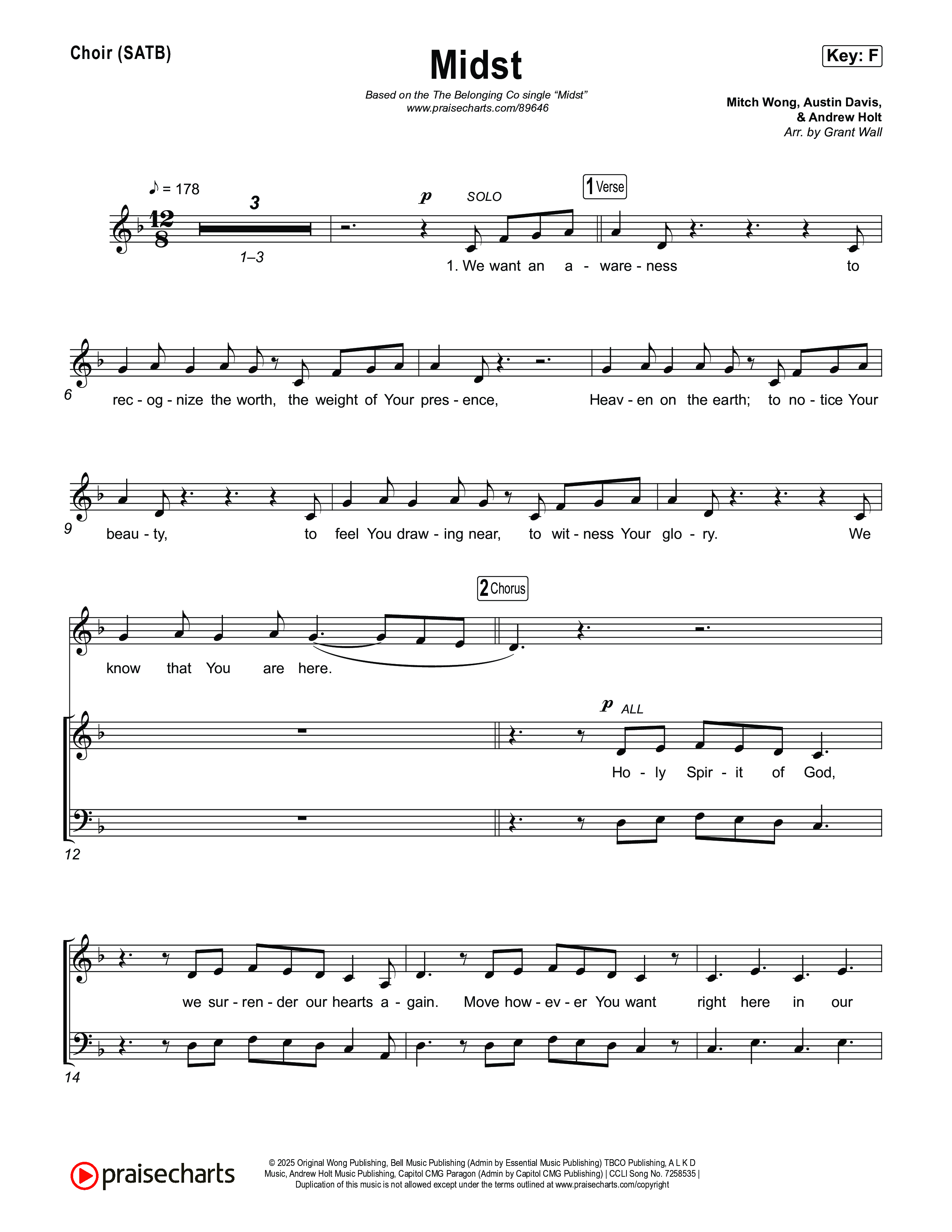 Midst Choir Sheet (SATB) (The Belonging Co)