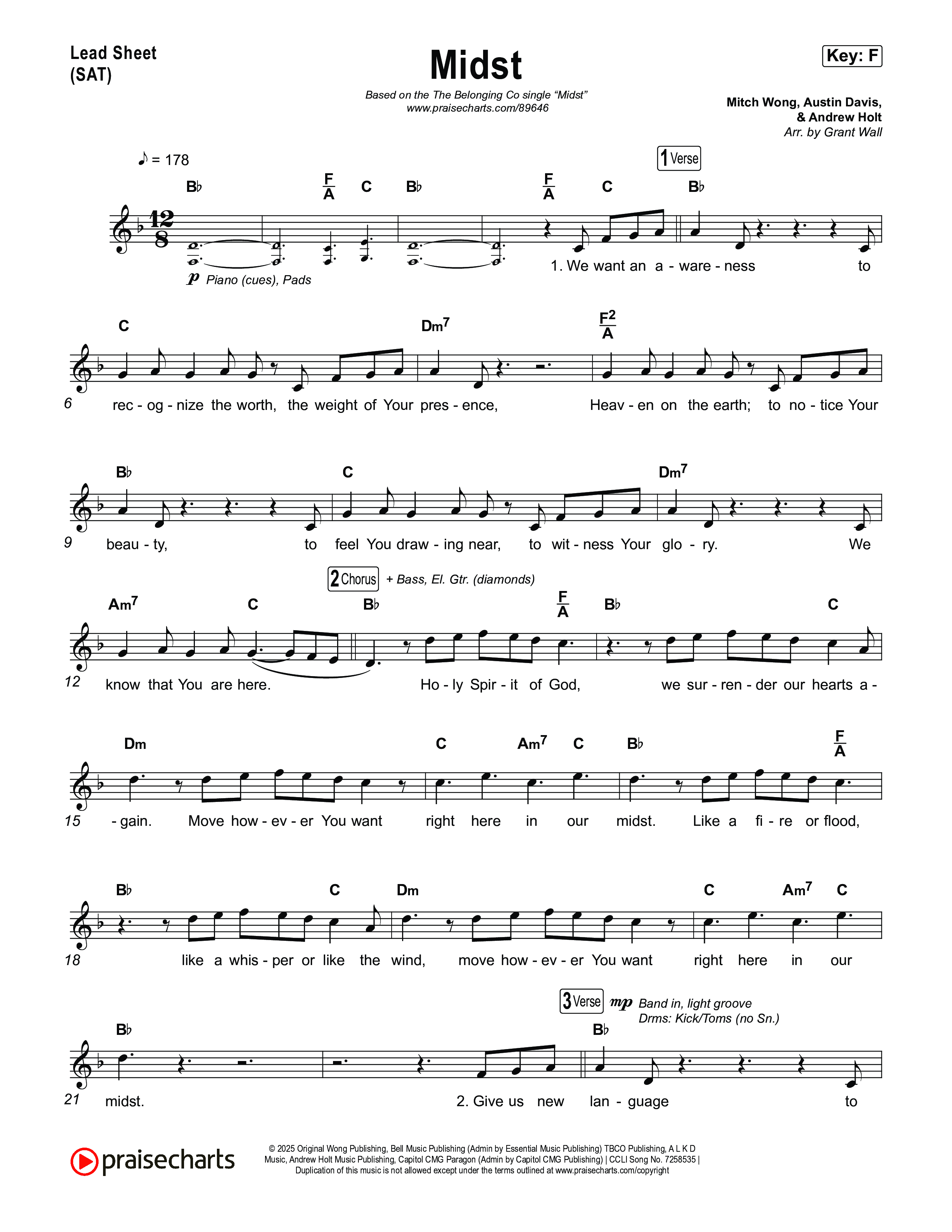 Midst Lead Sheet (SAT) (The Belonging Co)