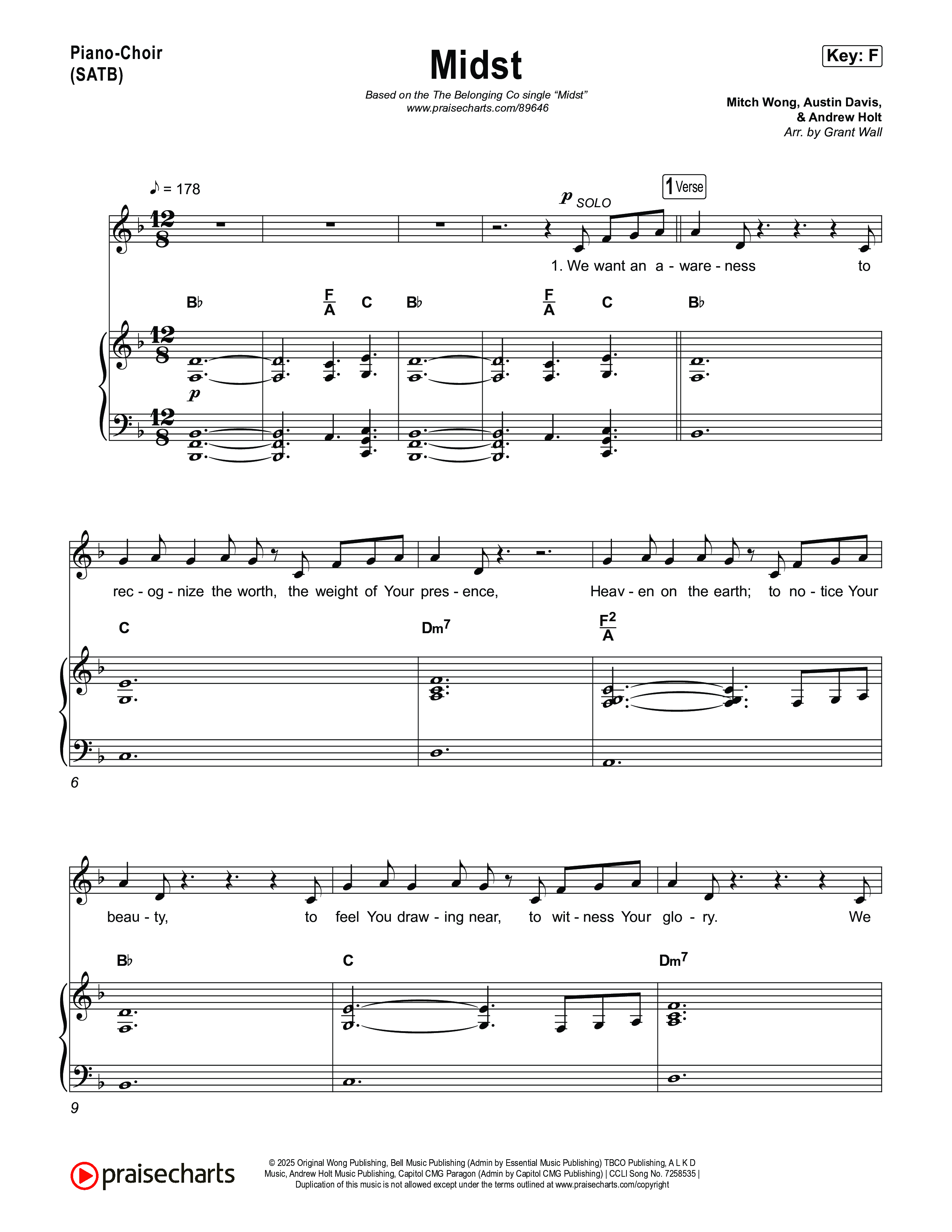 Midst Piano/Vocal Pack (The Belonging Co)