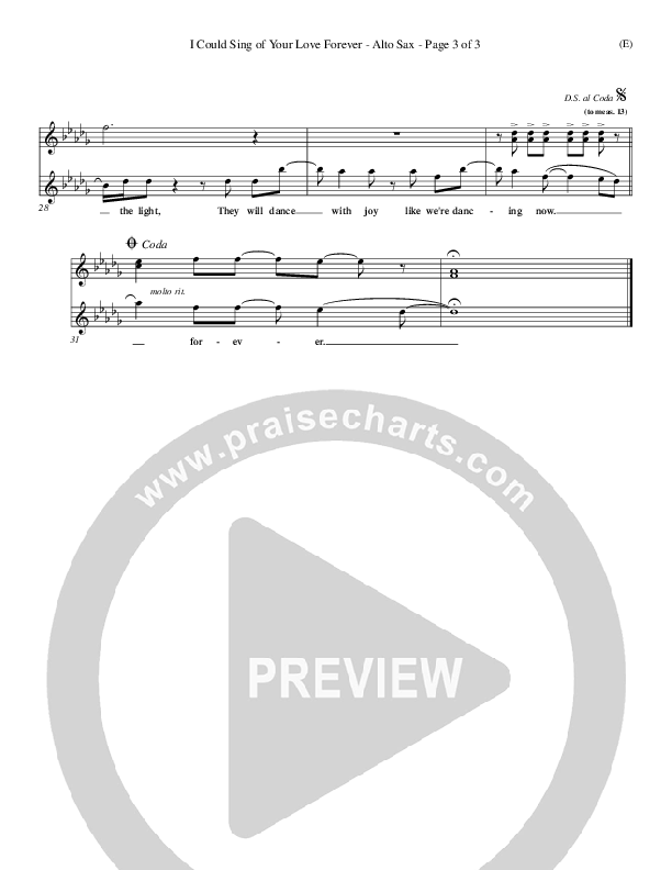 I Could Sing Of Your Love Forever Alto Sax 1/2 (Delirious)