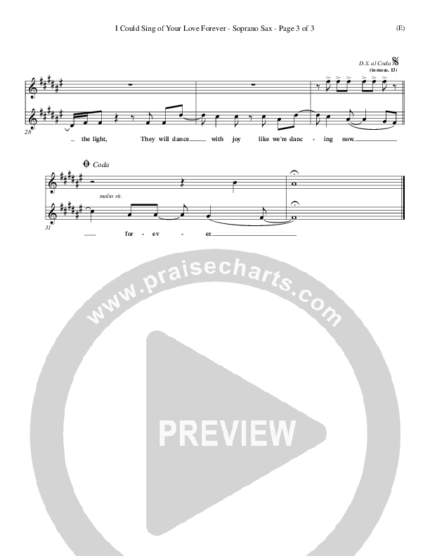 I Could Sing Of Your Love Forever Bari Sax (Delirious)