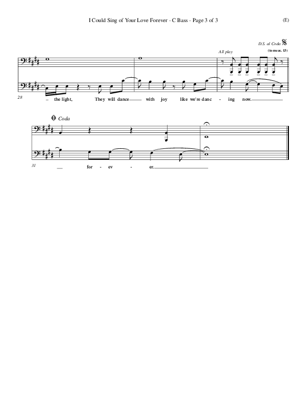 I Could Sing Of Your Love Forever Clarinet 3 (Delirious)