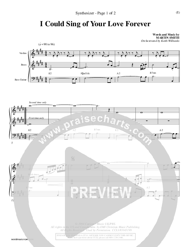 I Could Sing Of Your Love Forever Synth (Delirious)