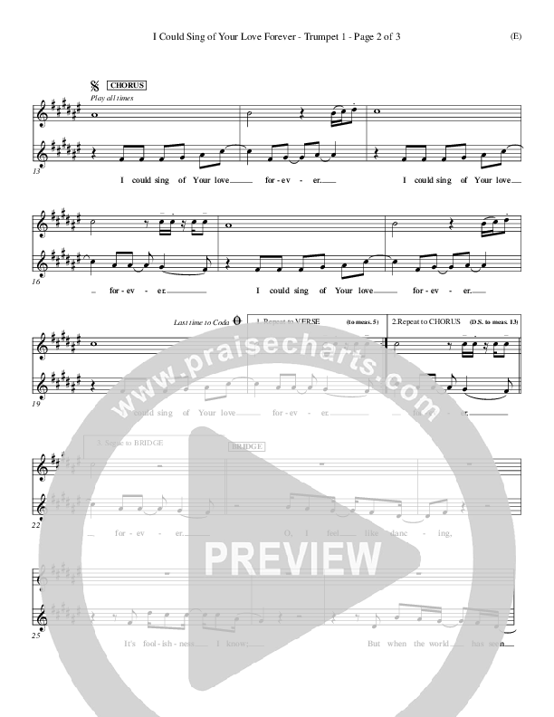 I Could Sing Of Your Love Forever Trumpet 1 (Delirious)