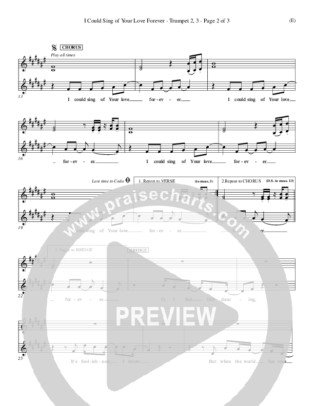 I Could Sing Of Your Love Forever Trumpet 2/3 (Delirious)