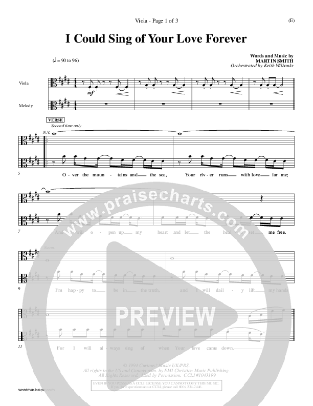 I Could Sing Of Your Love Forever Viola (Delirious)