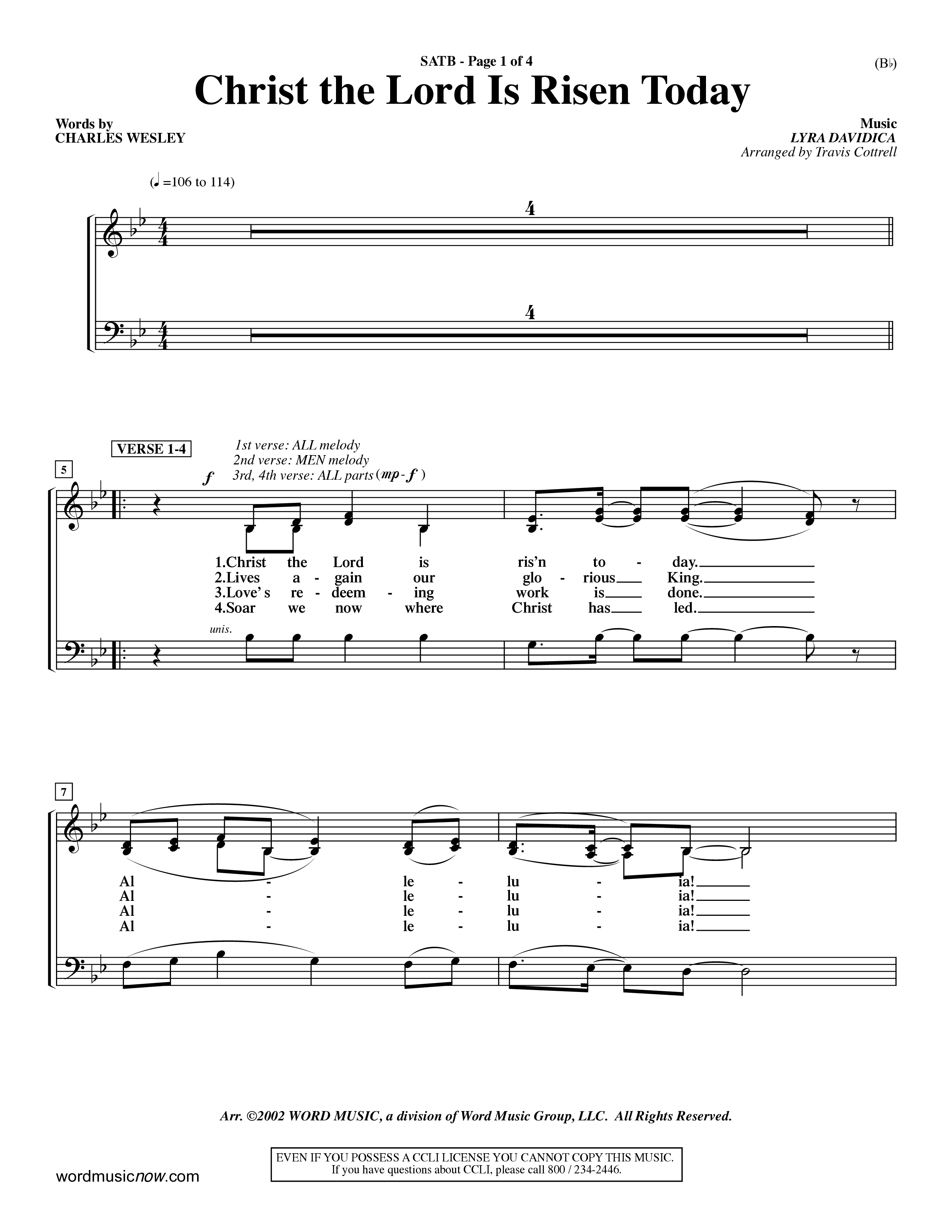 Christ The Lord Is Risen Today (Choral Anthem SATB) Choir Sheet (SATB) (Word Music Choral / Orch. Dave Williamson / Orch. Larry Mayfield)