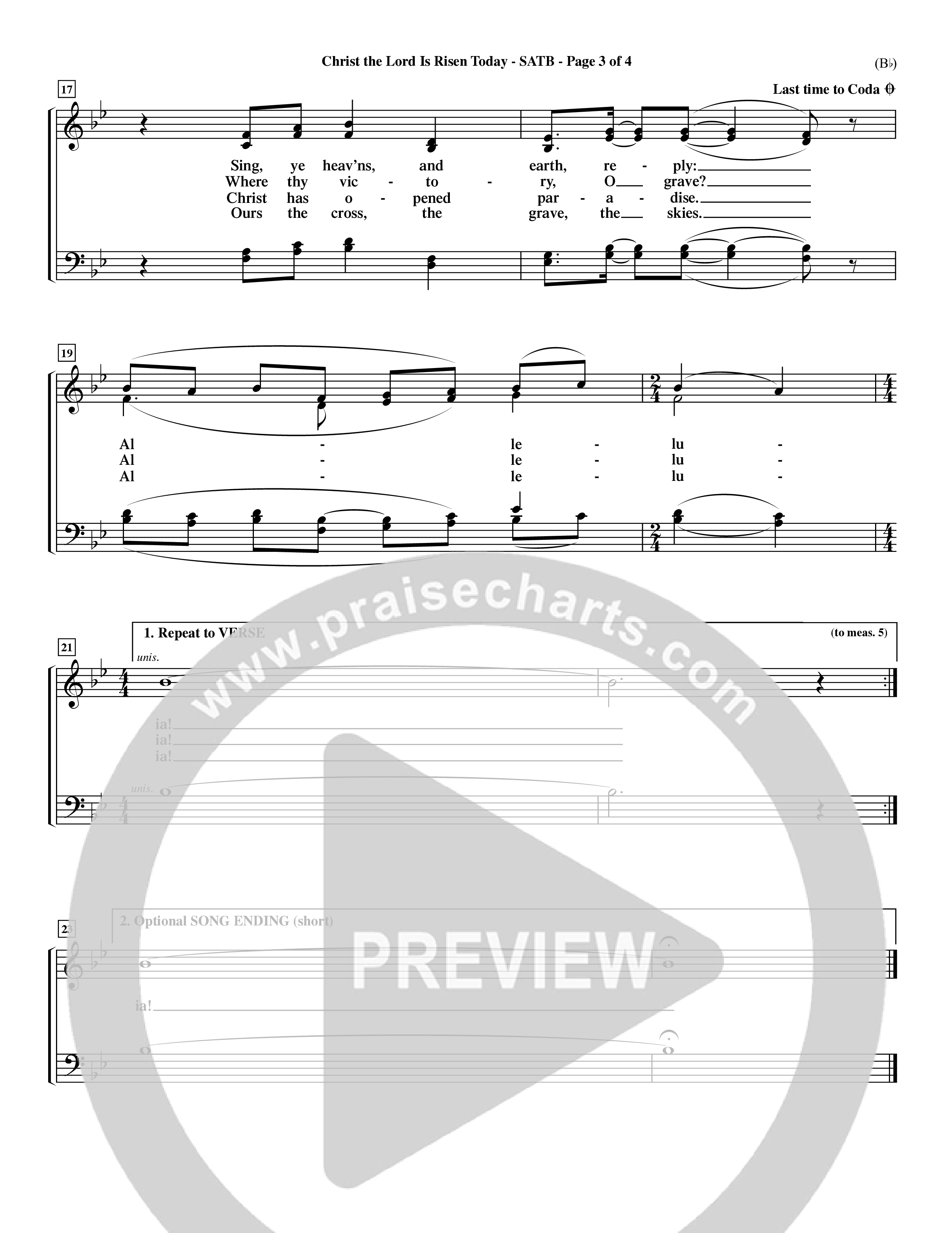 Christ The Lord Is Risen Today (Choral Anthem SATB) Choir Sheet (SATB) (Word Music Choral / Orch. Dave Williamson / Orch. Larry Mayfield)