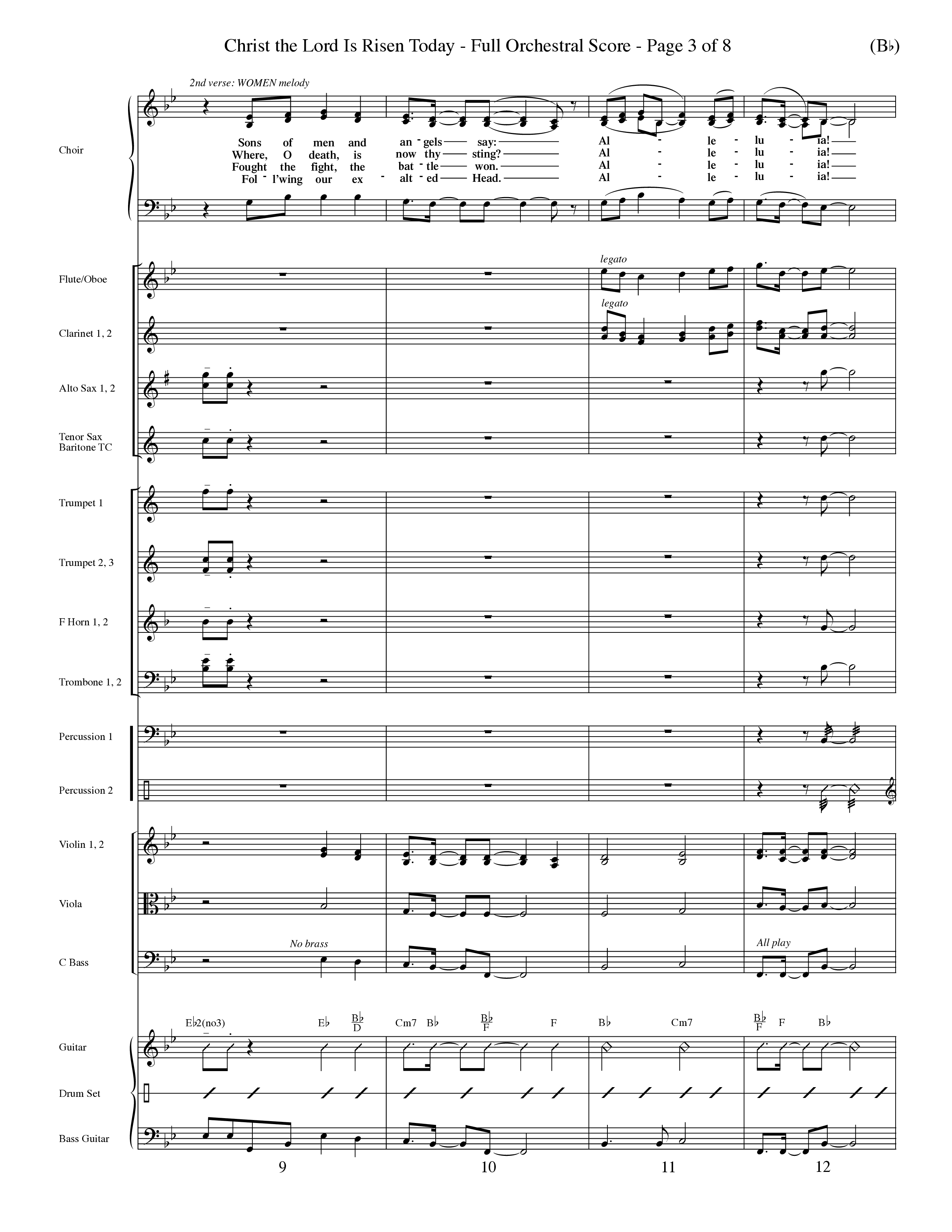Christ The Lord Is Risen Today (Choral Anthem SATB) Conductor's Score (Word Music Choral / Orch. Dave Williamson / Orch. Larry Mayfield)