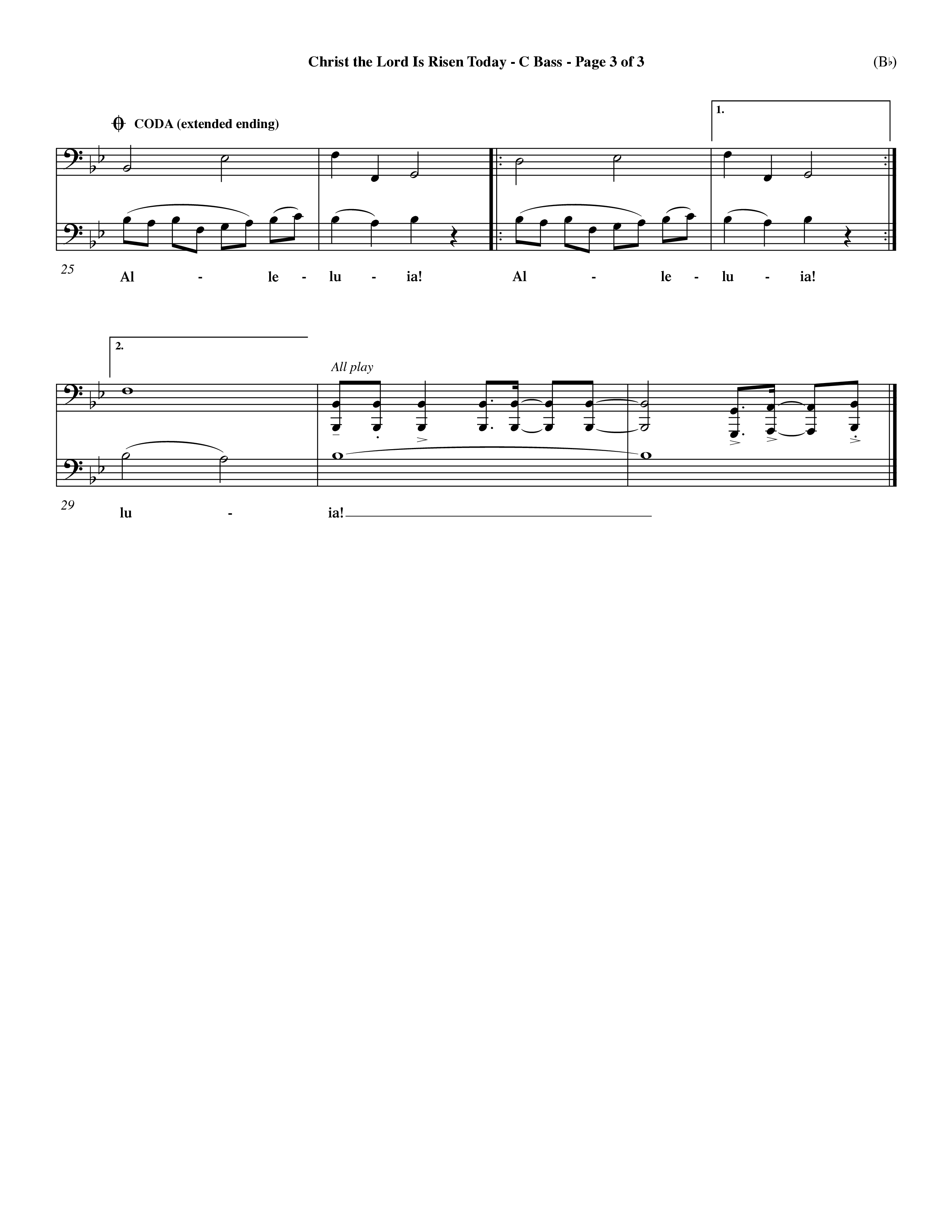 Christ The Lord Is Risen Today (Choral Anthem SATB) Contrabass (Word Music Choral / Orch. Dave Williamson / Orch. Larry Mayfield)