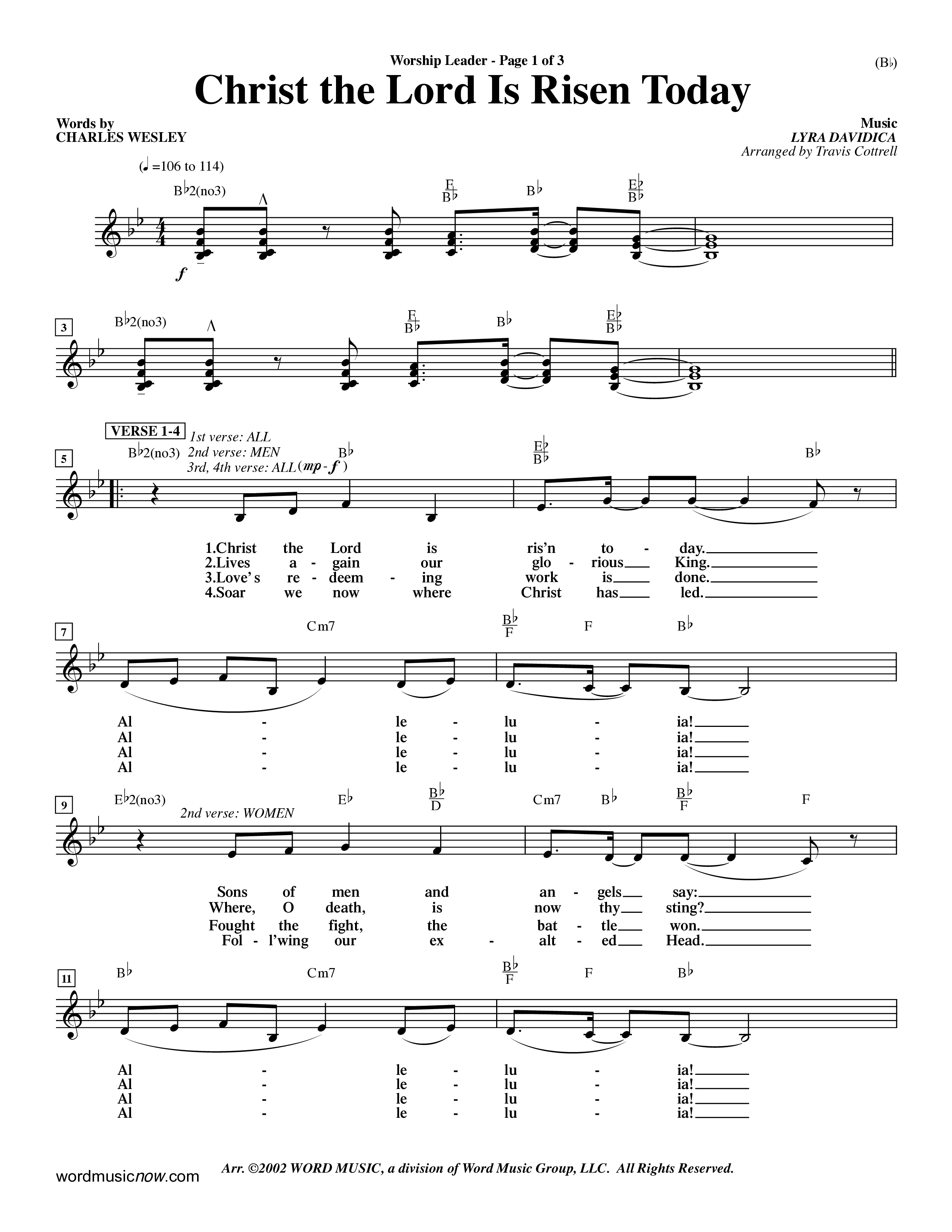 Christ The Lord Is Risen Today (Choral Anthem SATB) Rhythm Pack (Word Music Choral / Orch. Dave Williamson / Orch. Larry Mayfield)