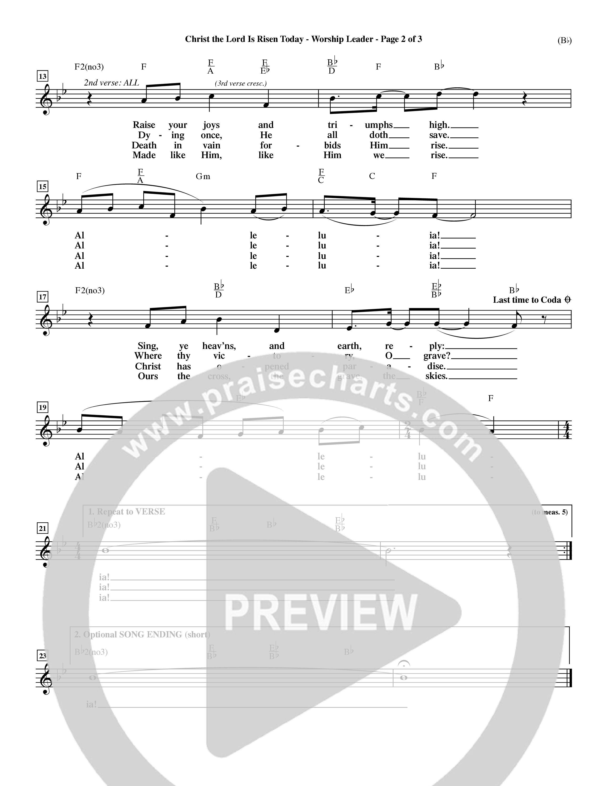 Christ The Lord Is Risen Today (Choral Anthem SATB) Rhythm Pack (Word Music Choral / Orch. Dave Williamson / Orch. Larry Mayfield)
