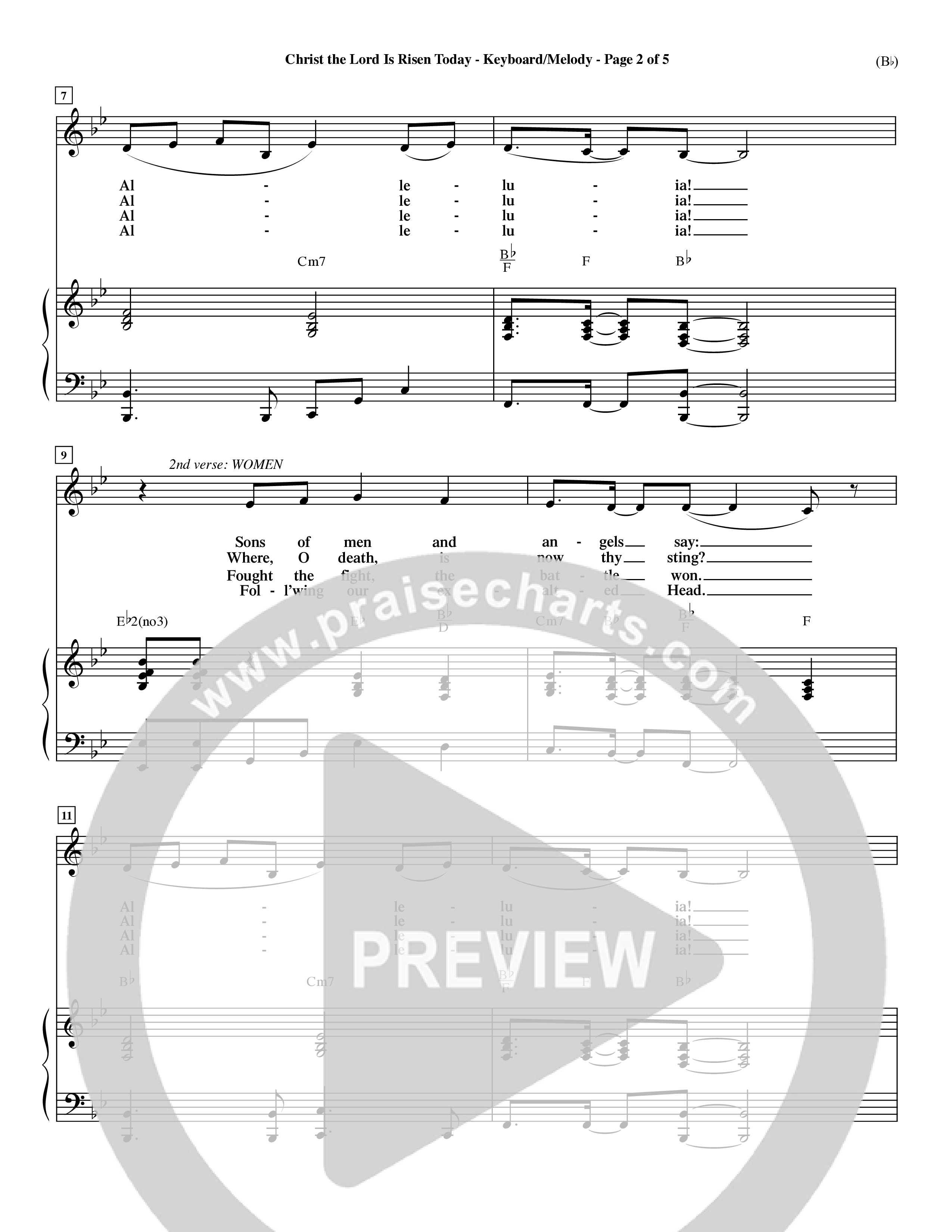 Christ The Lord Is Risen Today (Choral Anthem SATB) Piano/Vocal (Melody) (Word Music Choral / Orch. Dave Williamson / Orch. Larry Mayfield)
