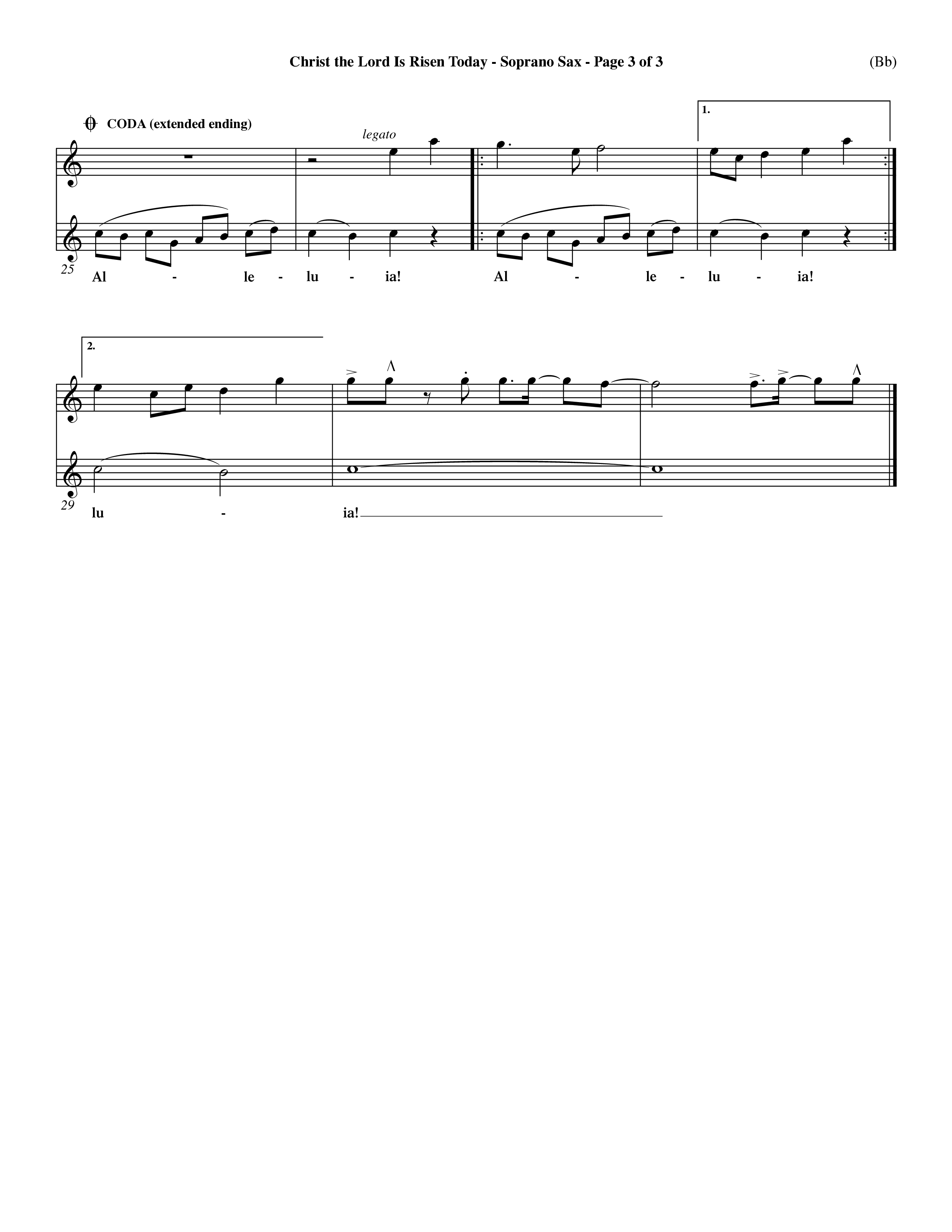 Christ The Lord Is Risen Today (Choral Anthem SATB) Saxophone (Word Music Choral / Orch. Dave Williamson / Orch. Larry Mayfield)