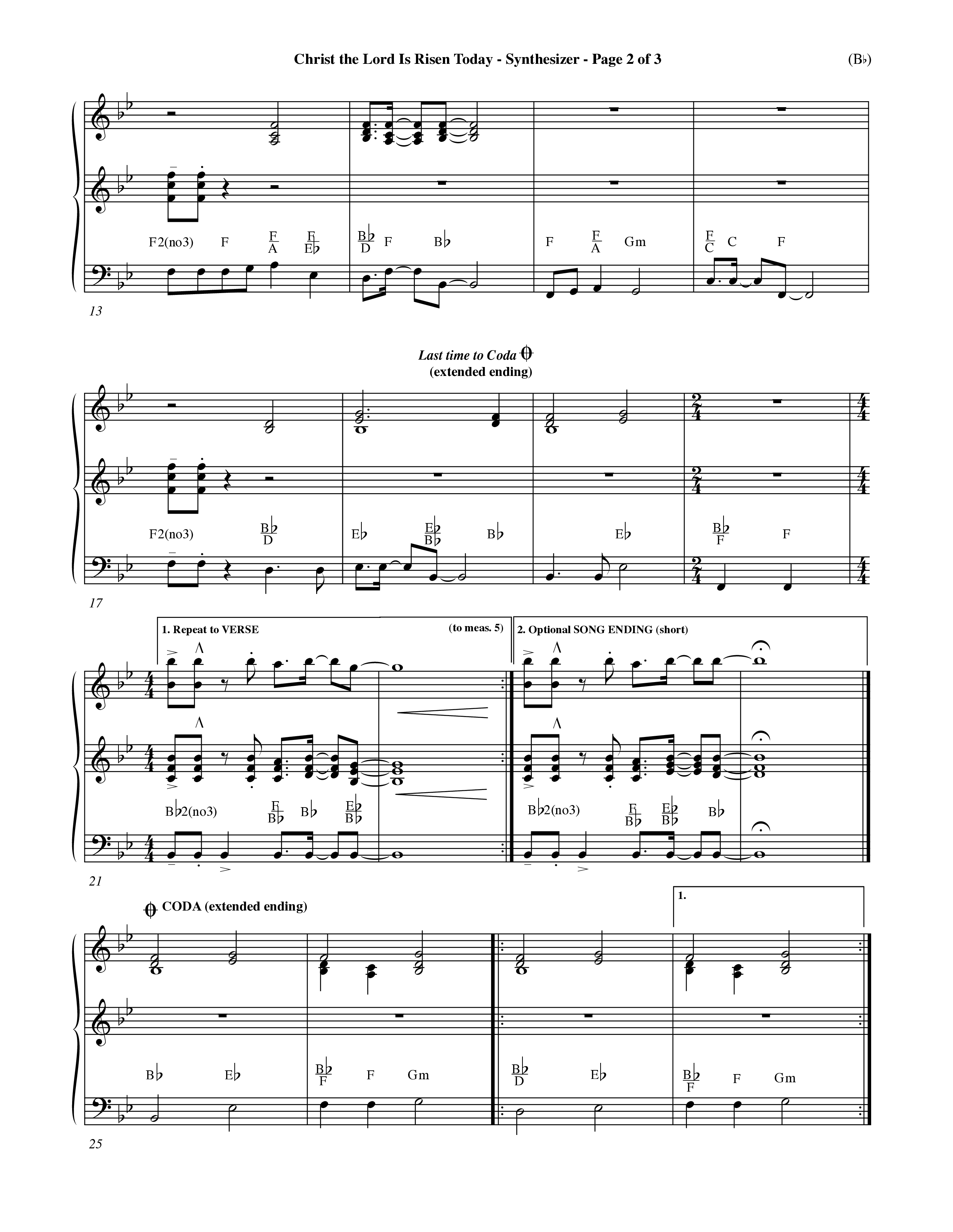 Christ The Lord Is Risen Today (Choral Anthem SATB) Synth (Word Music Choral / Orch. Dave Williamson / Orch. Larry Mayfield)