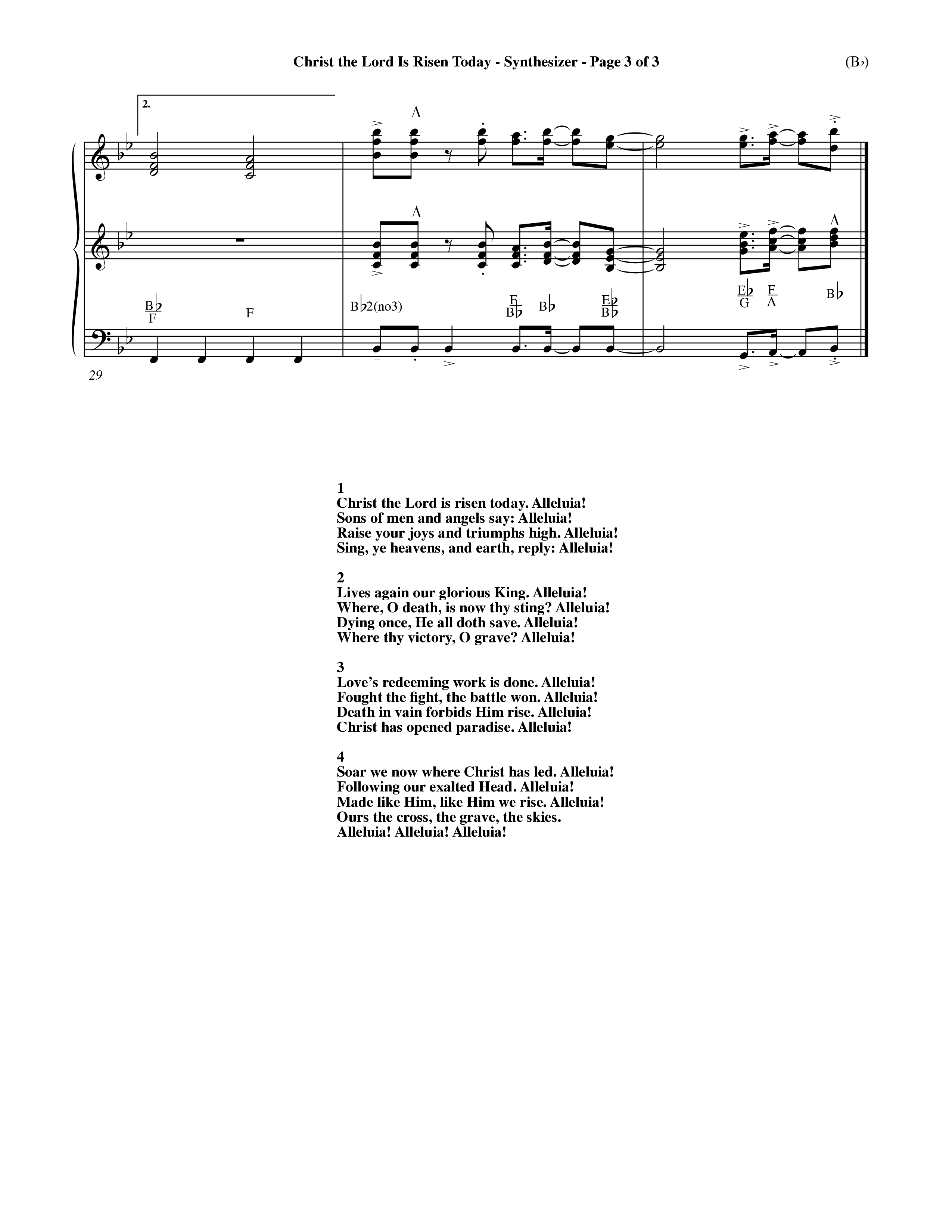 Christ The Lord Is Risen Today (Choral Anthem SATB) Synth (Word Music Choral / Orch. Dave Williamson / Orch. Larry Mayfield)