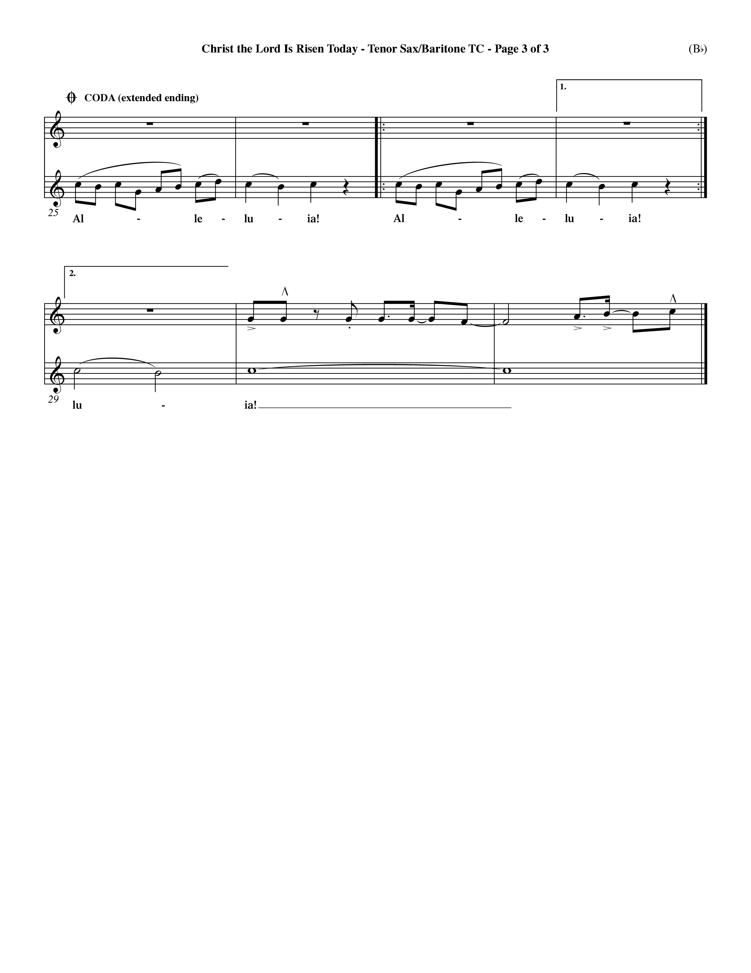 Christ The Lord Is Risen Today (Choral Anthem SATB) Tenor Sax/Baritone T.C. (Word Music Choral / Orch. Dave Williamson / Orch. Larry Mayfield)