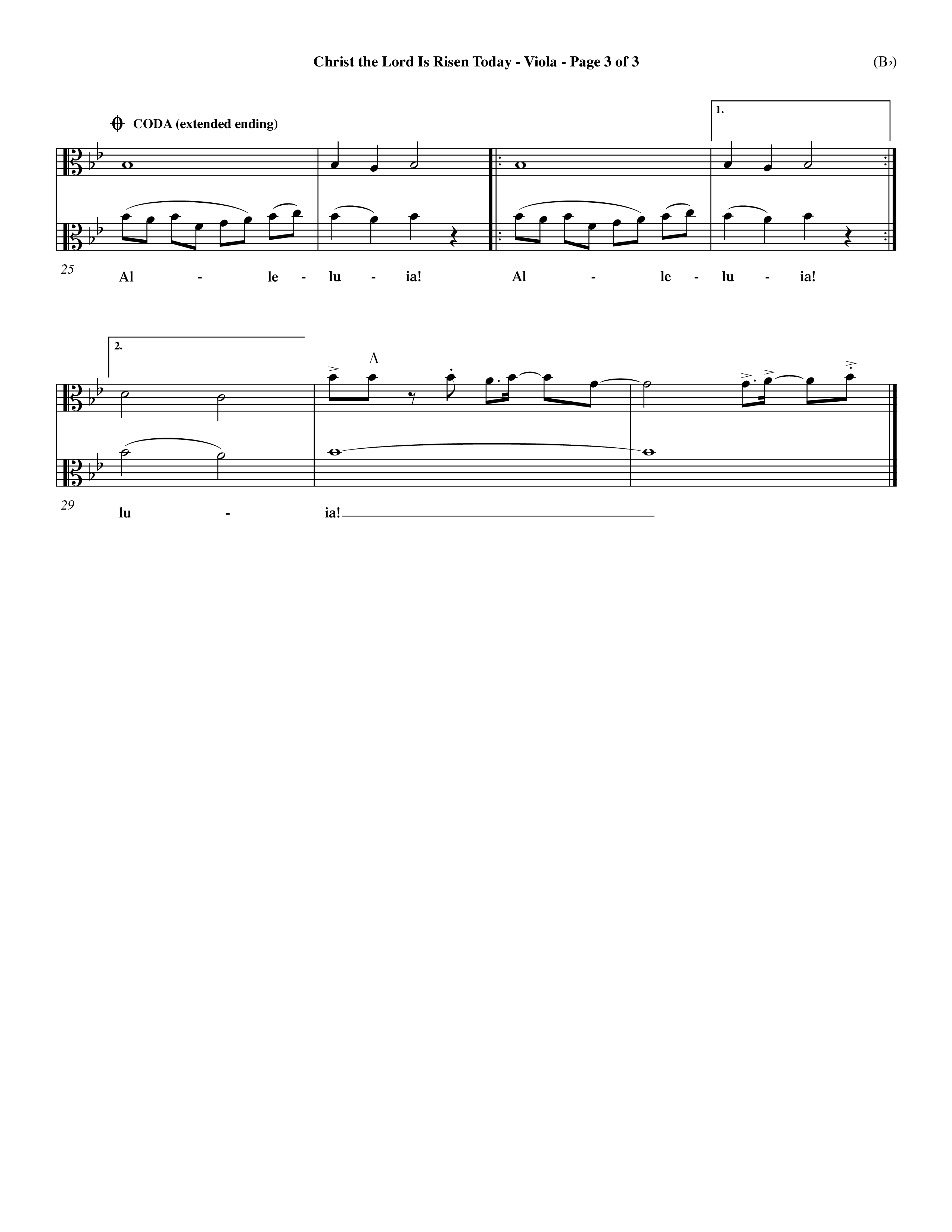 Christ The Lord Is Risen Today (Choral Anthem SATB) Viola (Word Music Choral / Orch. Dave Williamson / Orch. Larry Mayfield)