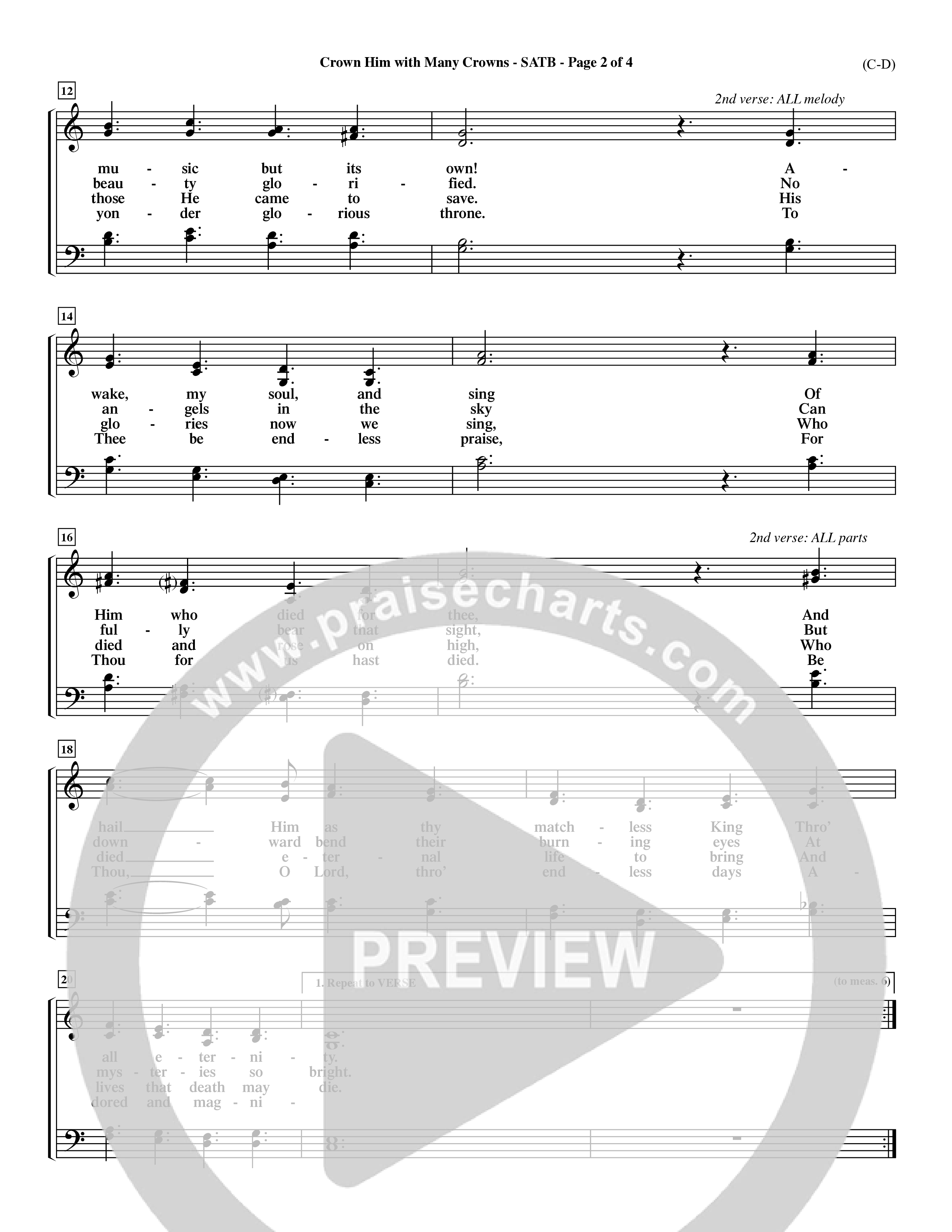 Crown Him With Many Crowns (Choral Anthem SATB) Choir Sheet (SATB) (Word Music Choral / Arr. John Coates / Orch. Dave Williamson / Orch. Rob Thomas)