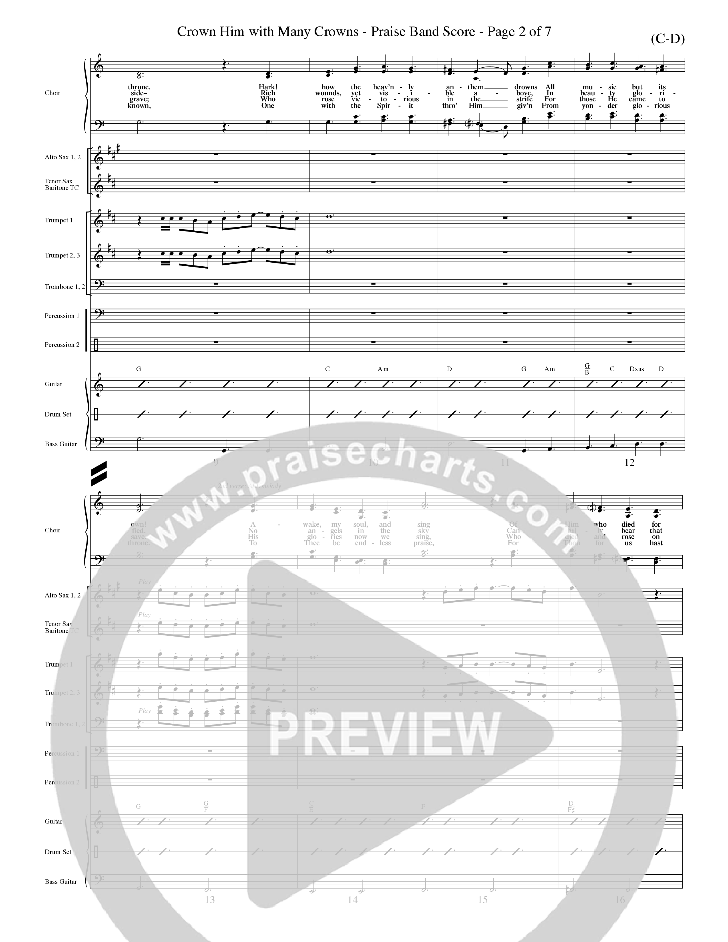 Crown Him With Many Crowns (Choral Anthem SATB) Conductor's Score (Word Music Choral / Arr. John Coates / Orch. Dave Williamson / Orch. Rob Thomas)