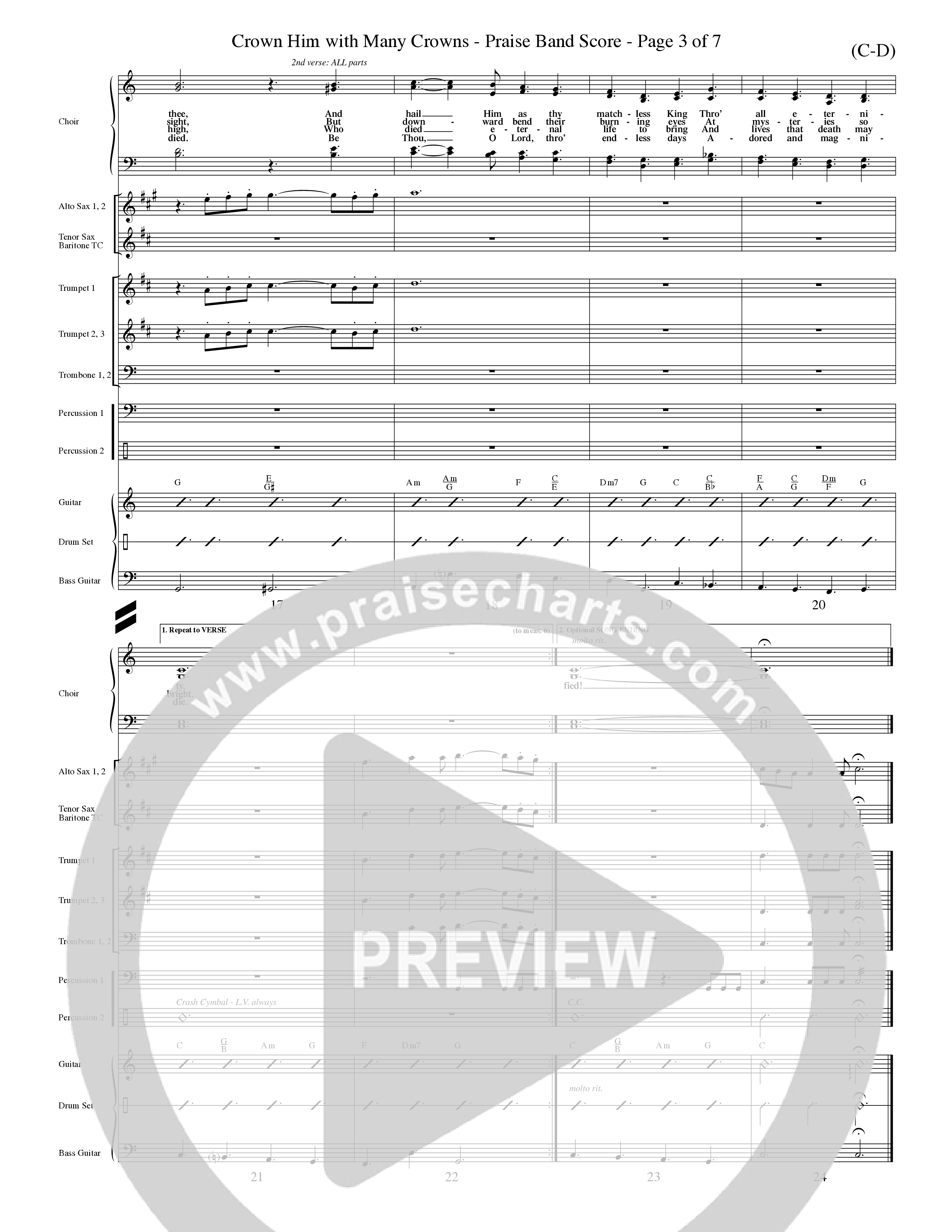 Crown Him With Many Crowns (Choral Anthem SATB) Conductor's Score (Word Music Choral / Arr. John Coates / Orch. Dave Williamson / Orch. Rob Thomas)