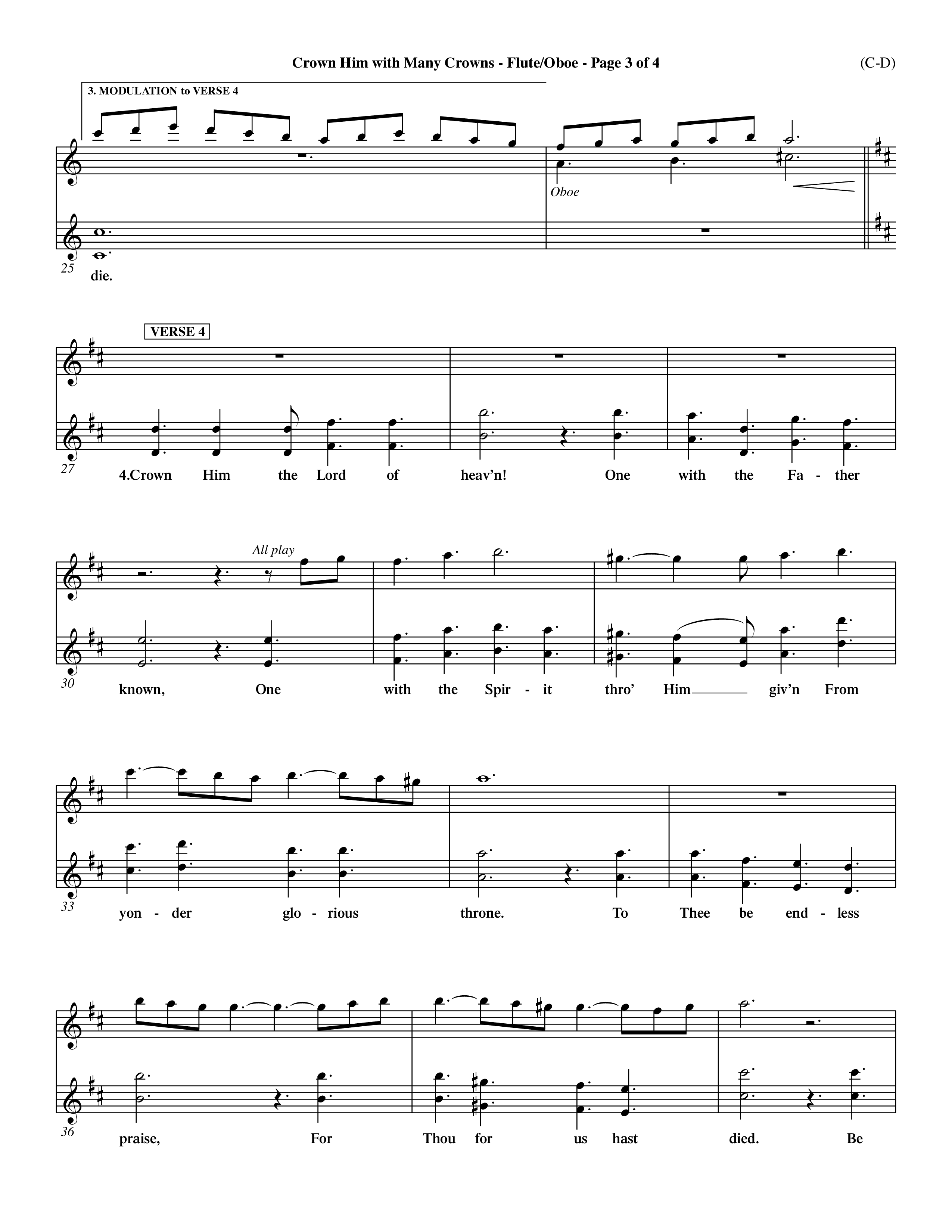 Crown Him With Many Crowns (Choral Anthem SATB) Flute/Oboe (Word Music Choral / Arr. John Coates / Orch. Dave Williamson / Orch. Rob Thomas)